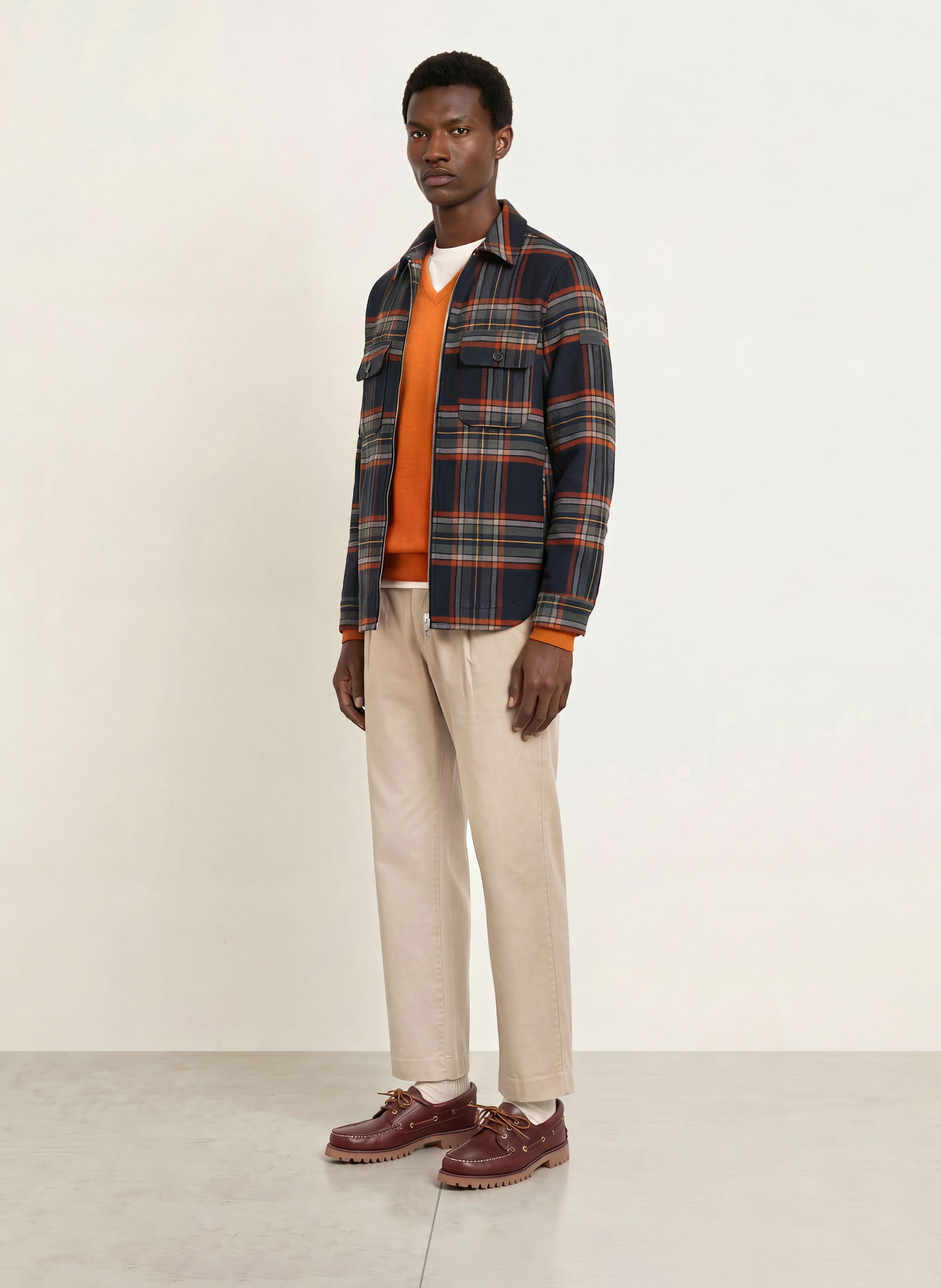 FYNCH-HATTON Overjacket: DUNKELBLAU / ORANGE / GELB