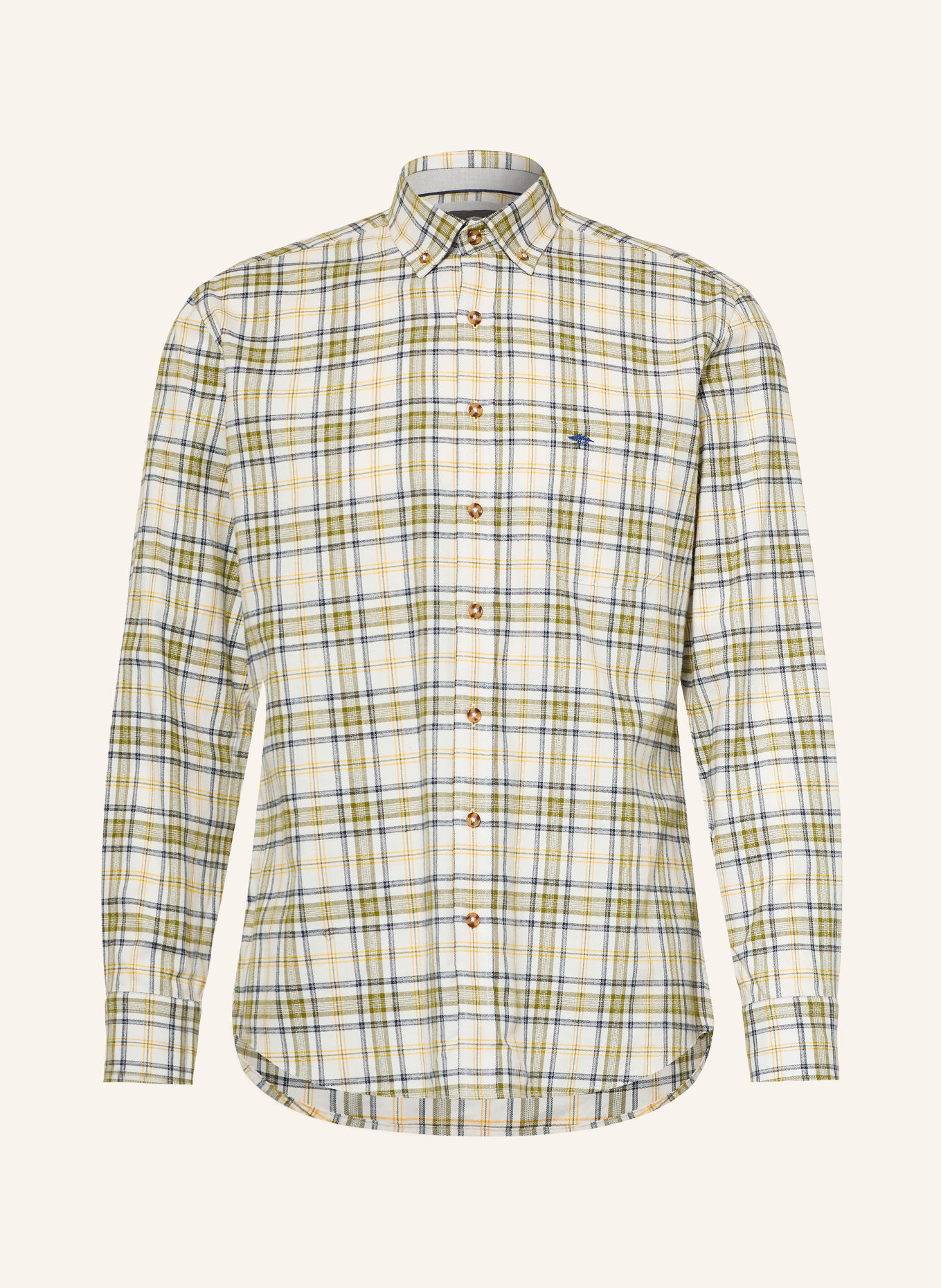 FYNCH-HATTON Hemd Regular Fit: CREME / GELB / HELLGRÜN