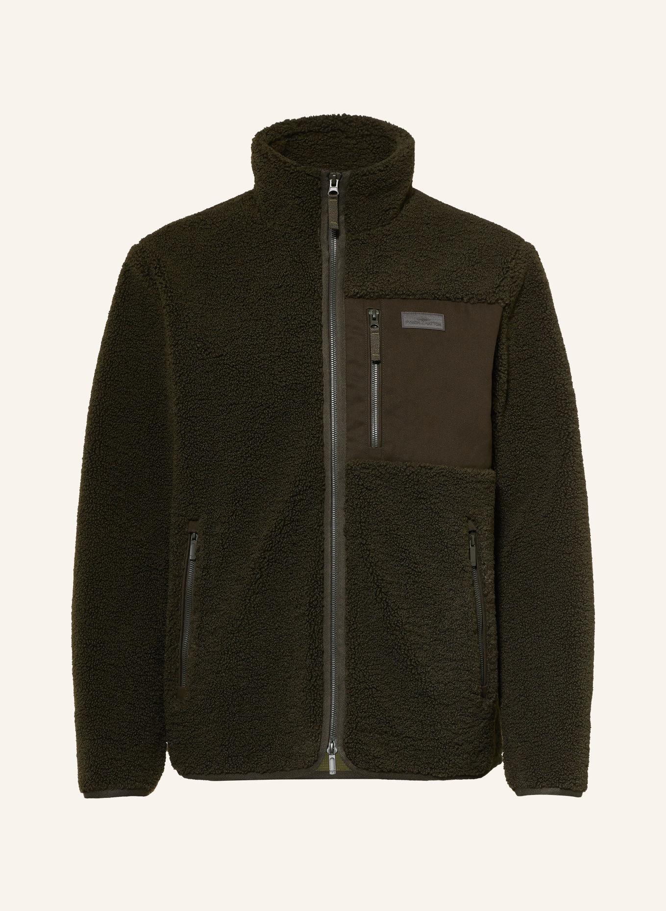 FYNCH-HATTON Teddyfell-Jacke: DUNKELGRÜN