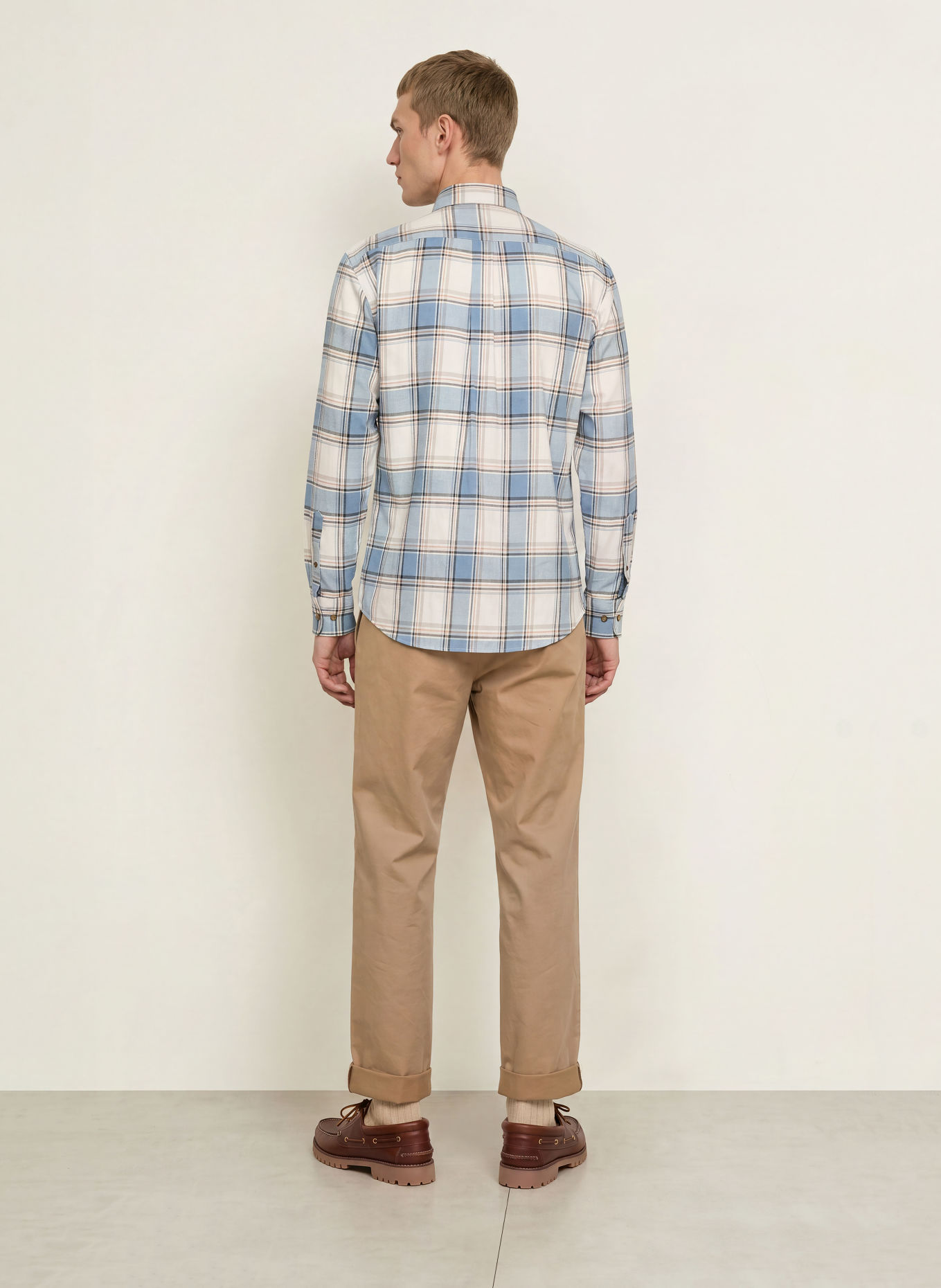 FYNCH-HATTON Hemd Regular Fit: HELLBLAU / DUNKELGRAU / ORANGE
