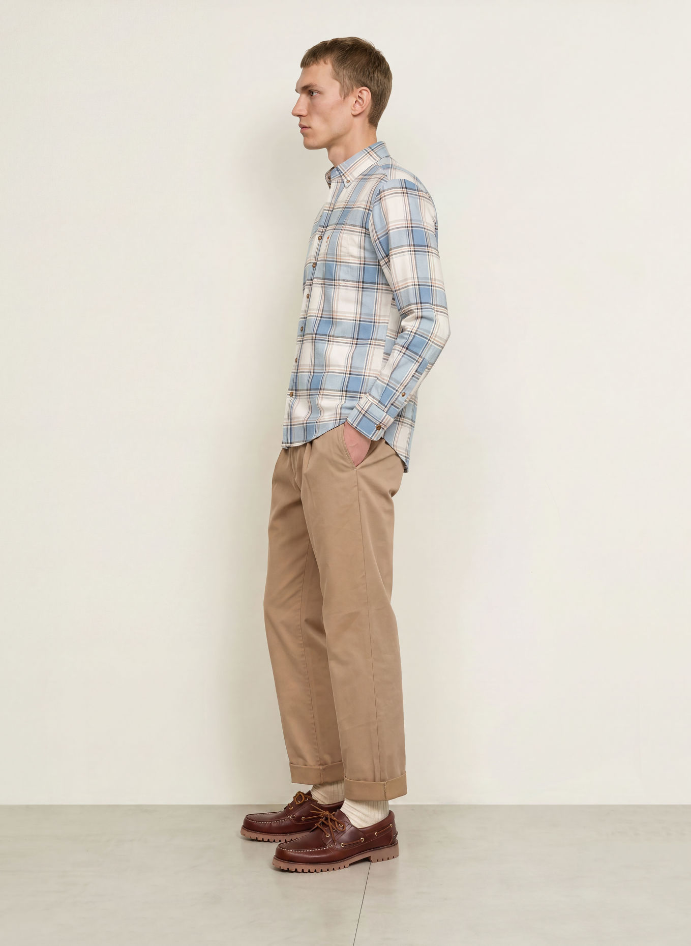 FYNCH-HATTON Hemd Regular Fit: HELLBLAU / DUNKELGRAU / ORANGE