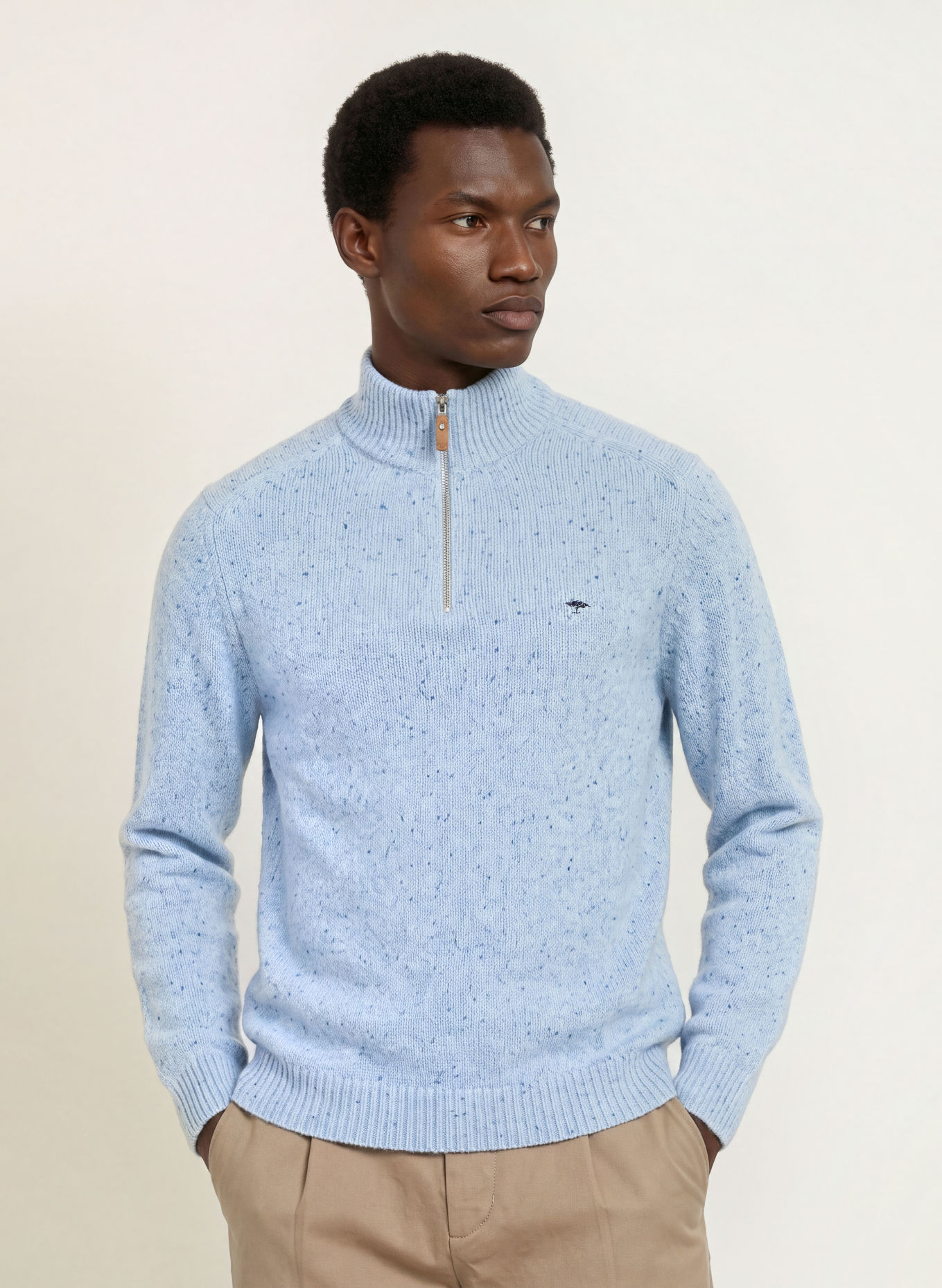FYNCH-HATTON Half-zip sweater: LIGHT BLUE