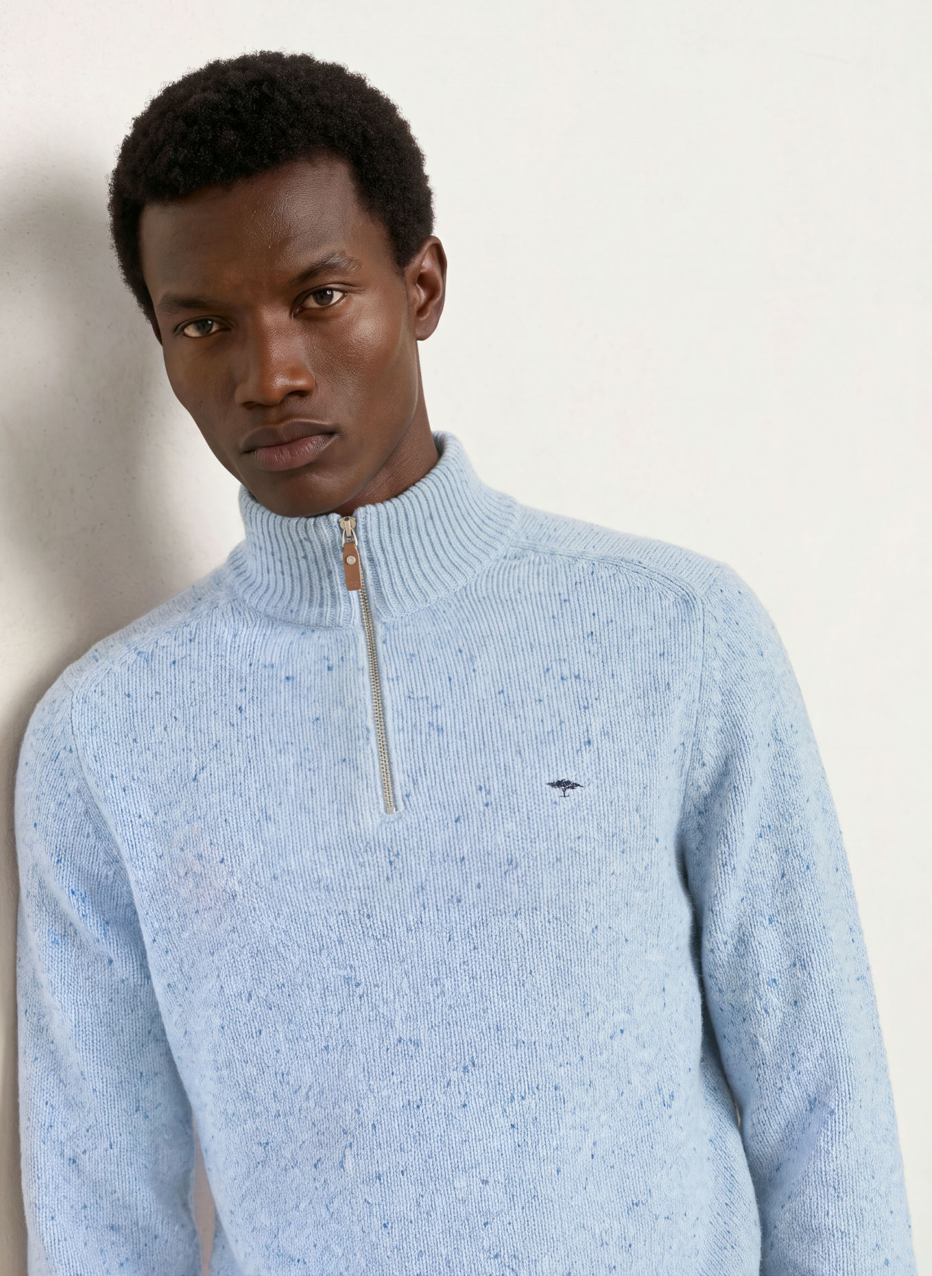 FYNCH-HATTON Half-zip sweater: LIGHT BLUE