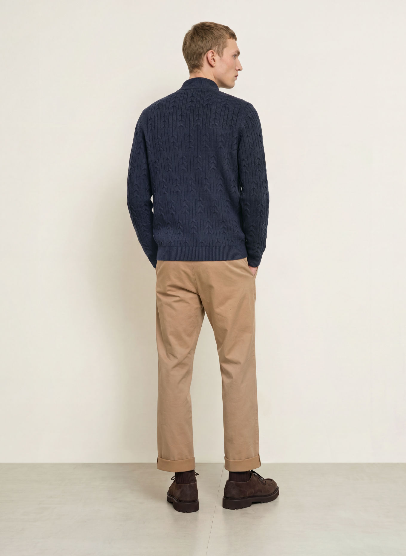 FYNCH-HATTON Half-zip sweater: DARK BLUE