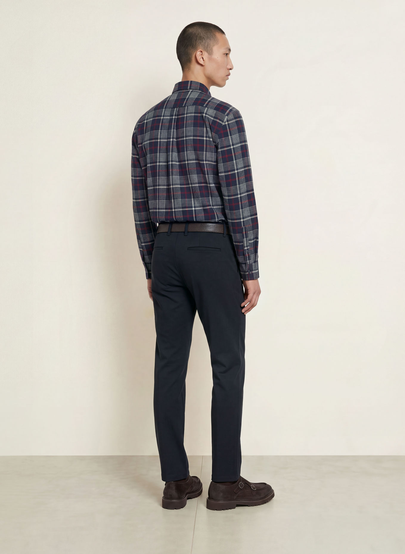 FYNCH-HATTON Flanellhemd Regular Fit: DUNKELBLAU / DUNKELROT / WEISS