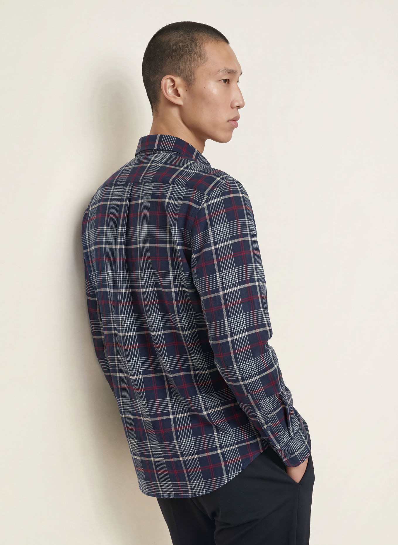 FYNCH-HATTON Flanellhemd Regular Fit: DUNKELBLAU / DUNKELROT / WEISS