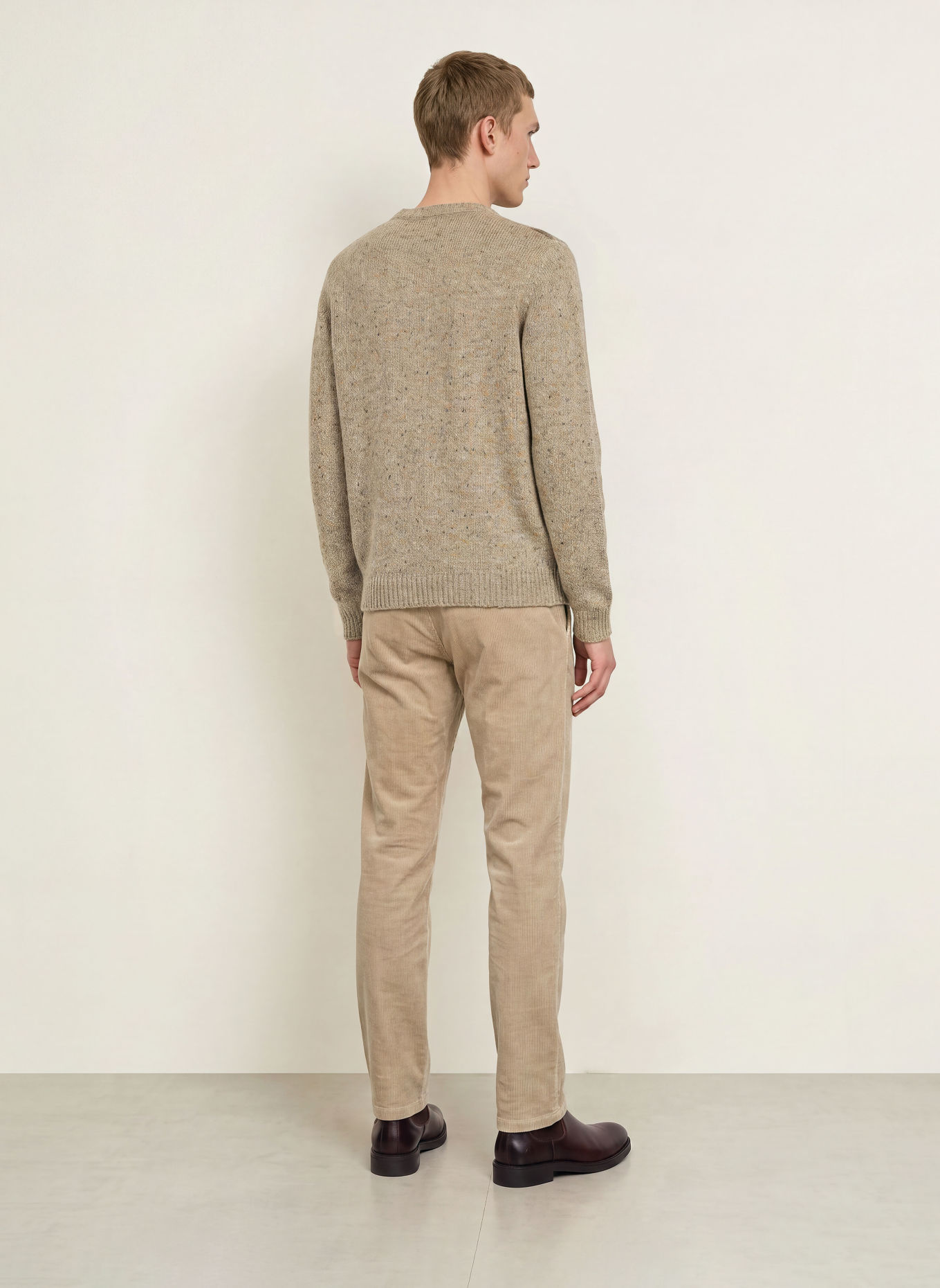 FYNCH-HATTON Pullover: KHAKI / CREME / GRAU