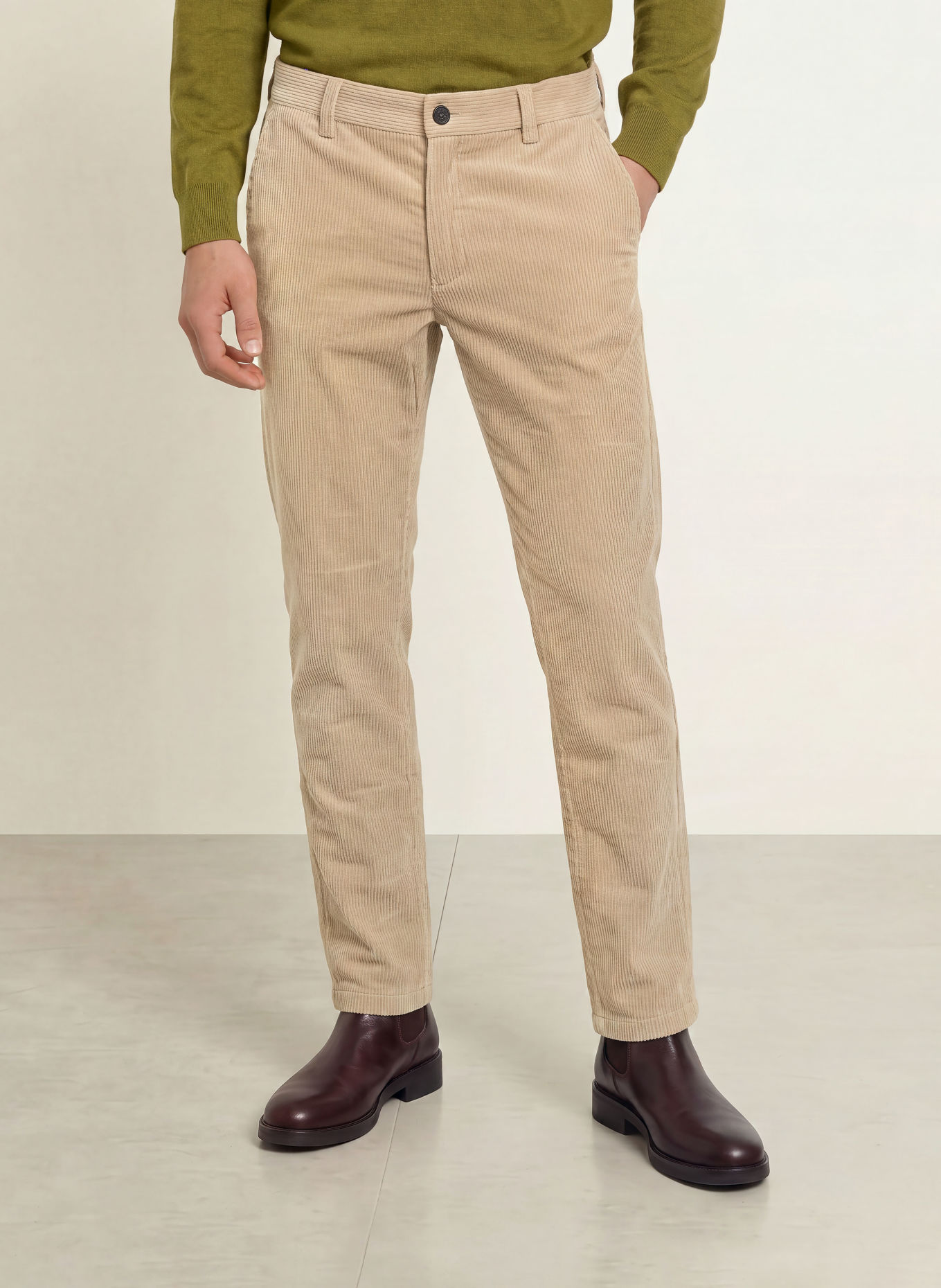 FYNCH-HATTON Cordchino Regular Fit: BEIGE