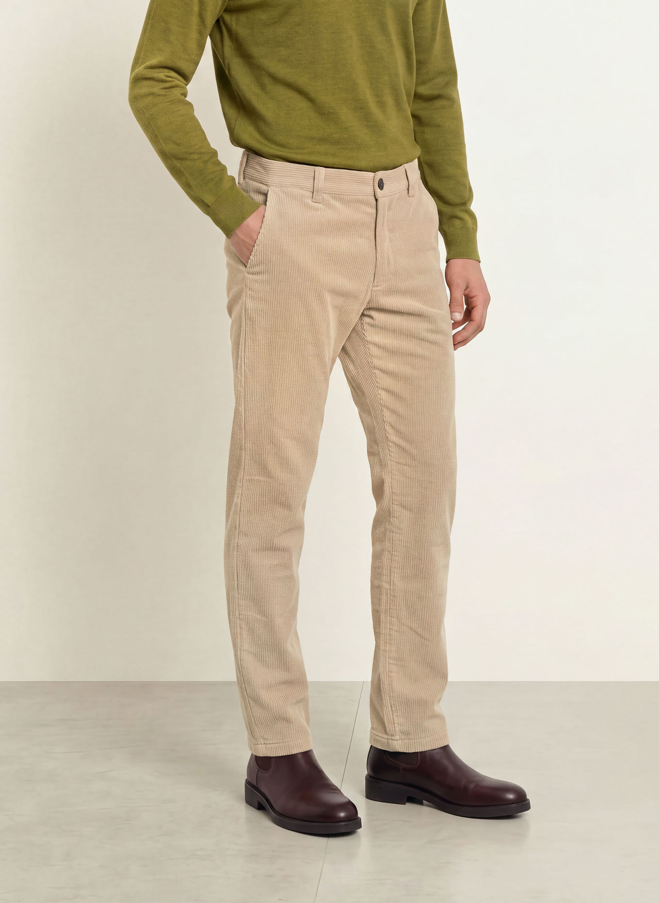 FYNCH-HATTON Cordchino Regular Fit: BEIGE