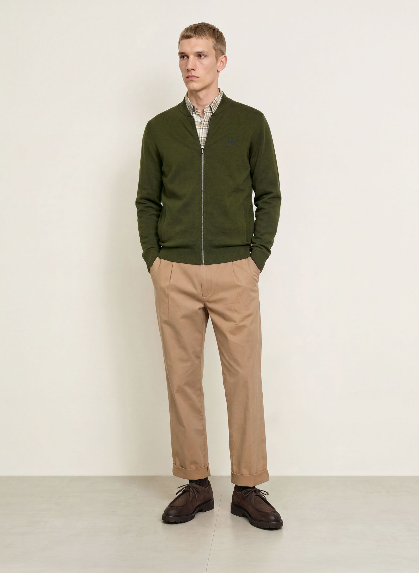 FYNCH-HATTON Cardigan: DARK GREEN
