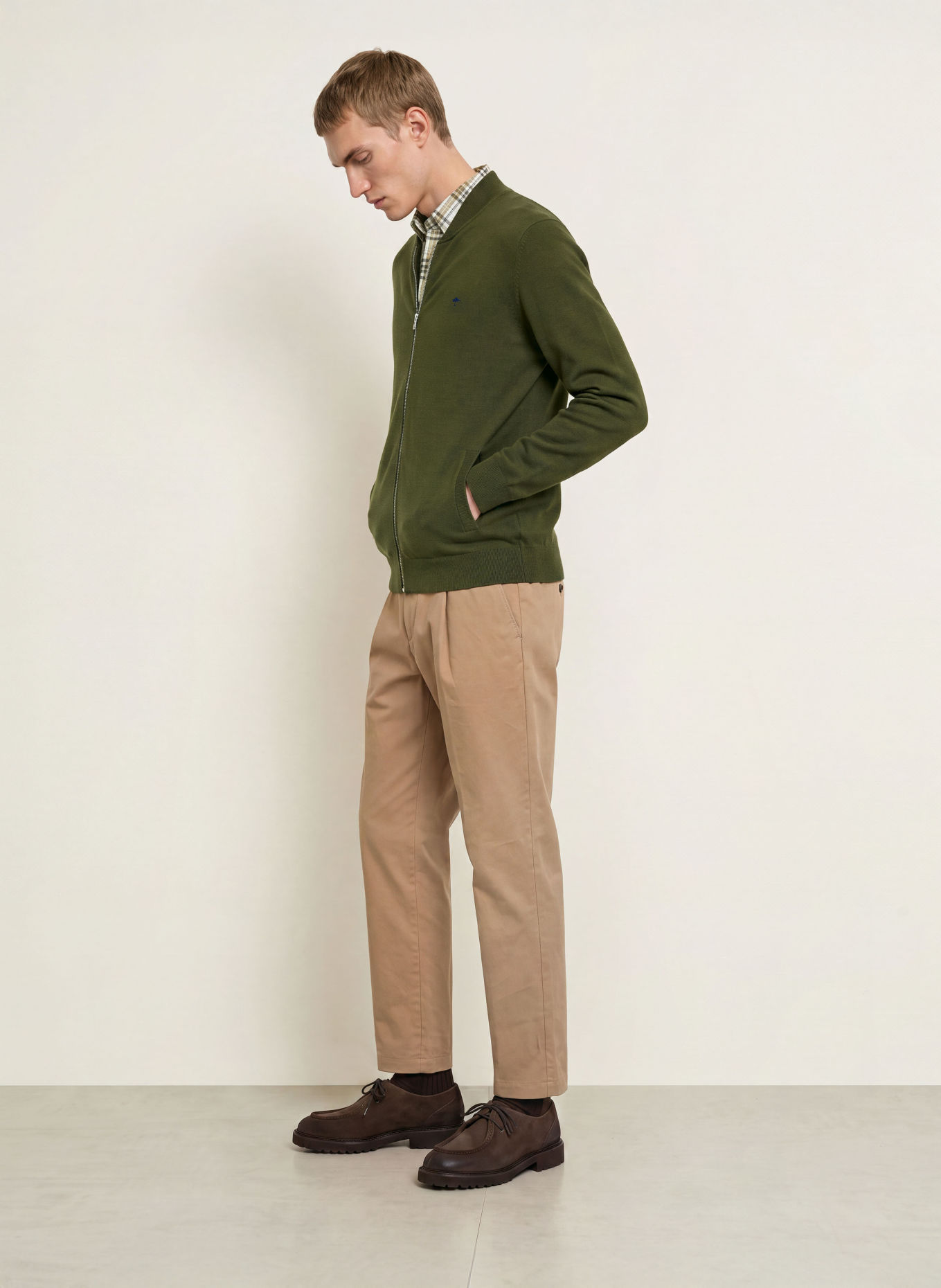 FYNCH-HATTON Cardigan: DARK GREEN