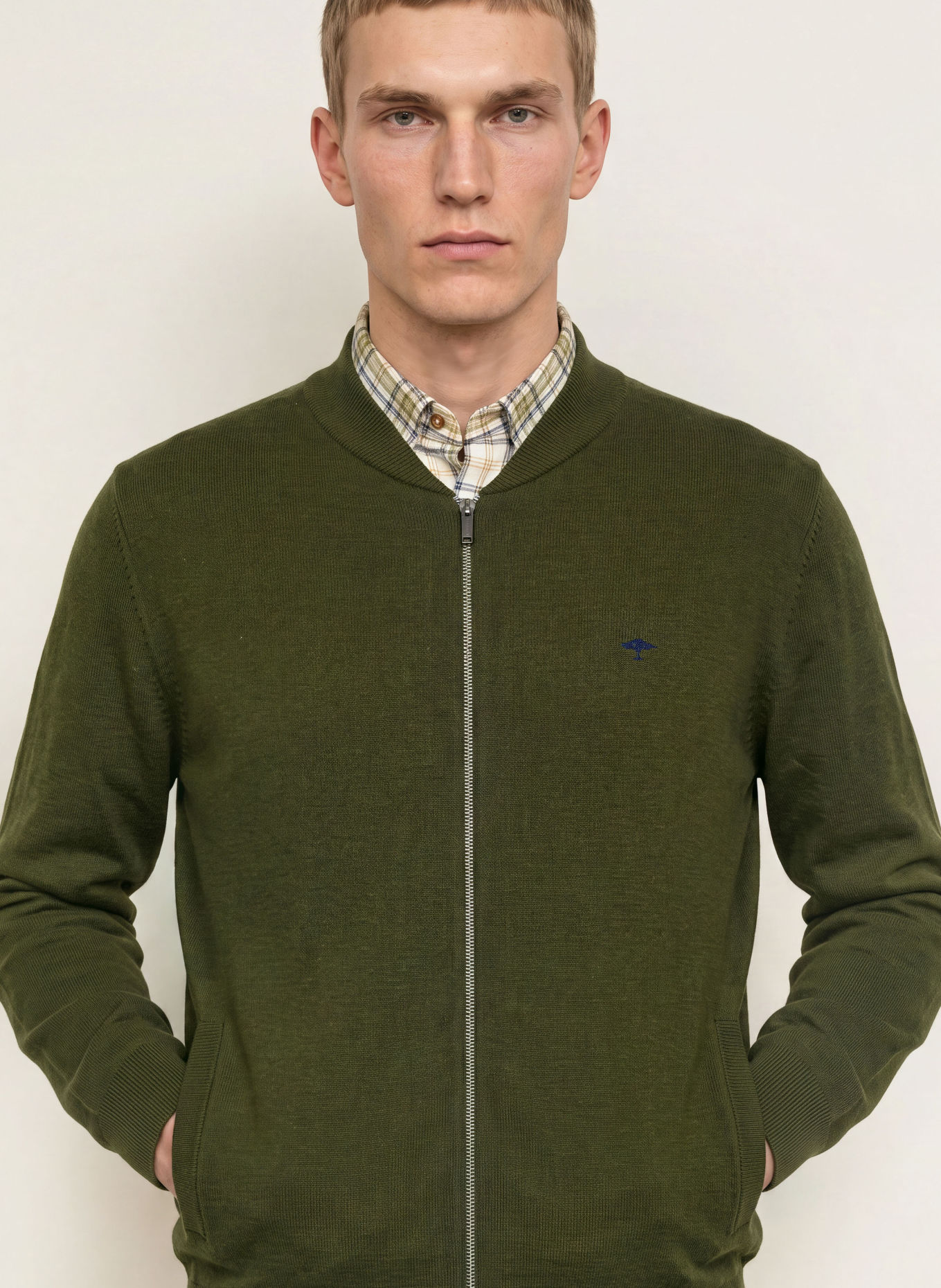 FYNCH-HATTON Cardigan: DARK GREEN