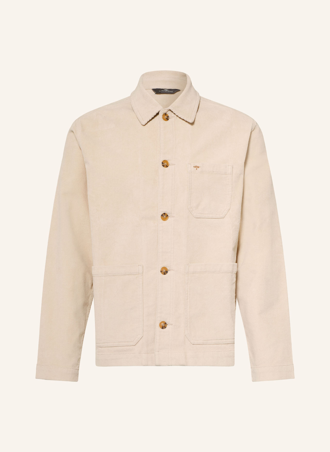 FYNCH-HATTON Cord-Overshirt: BEIGE