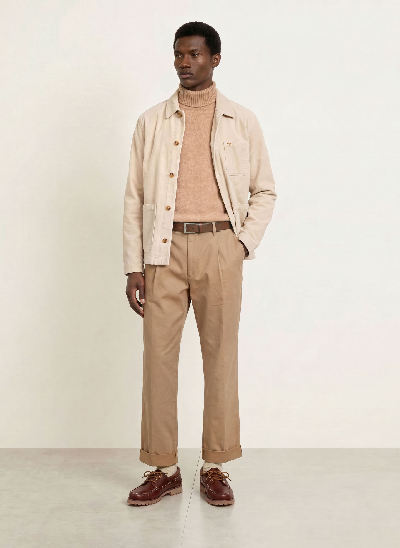 FYNCH-HATTON Cord-Overshirt: BEIGE