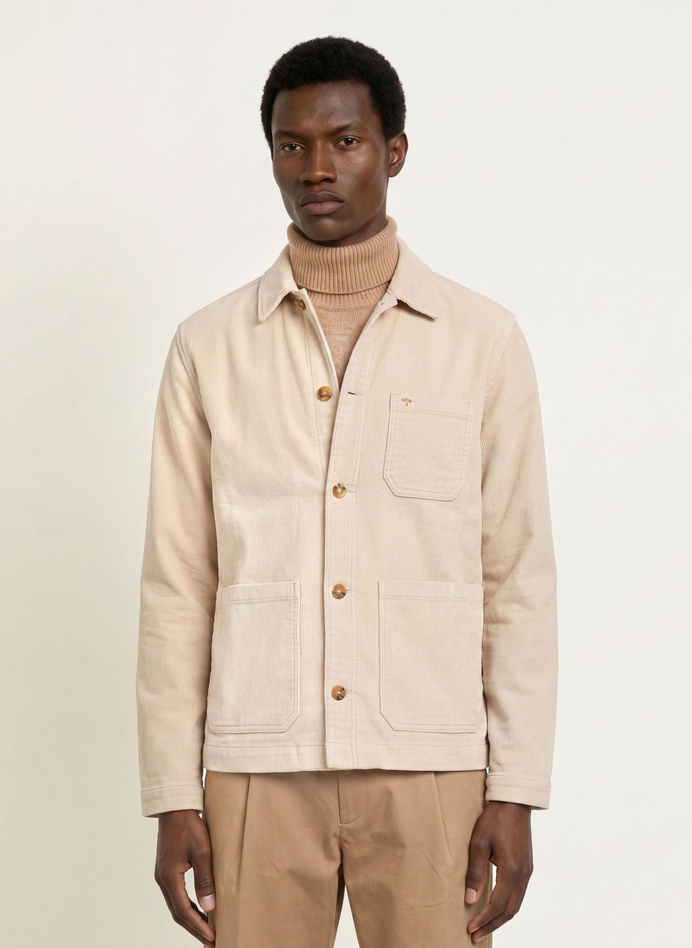 FYNCH-HATTON Cord-Overshirt: BEIGE