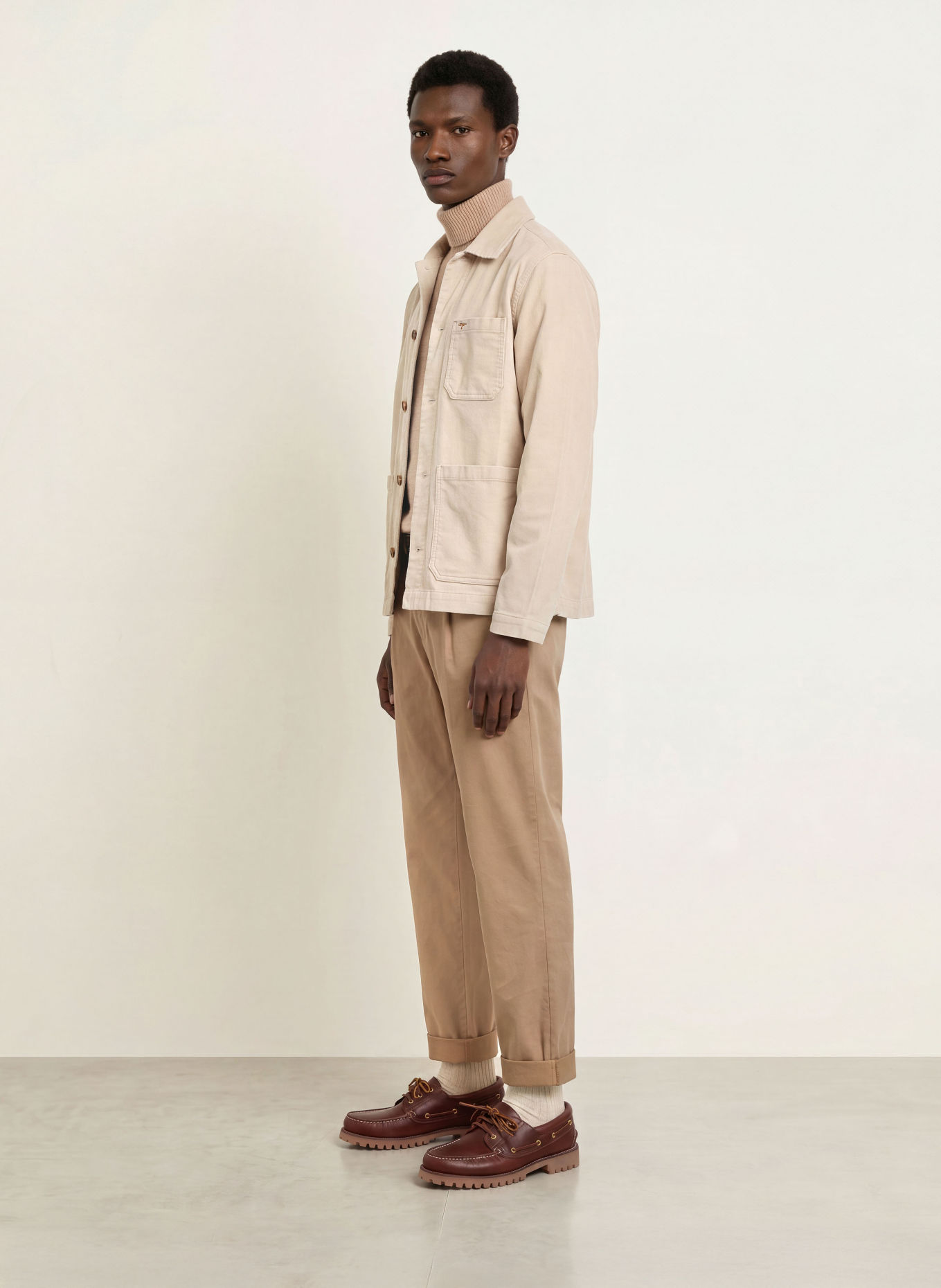 FYNCH-HATTON Cord-Overshirt: BEIGE