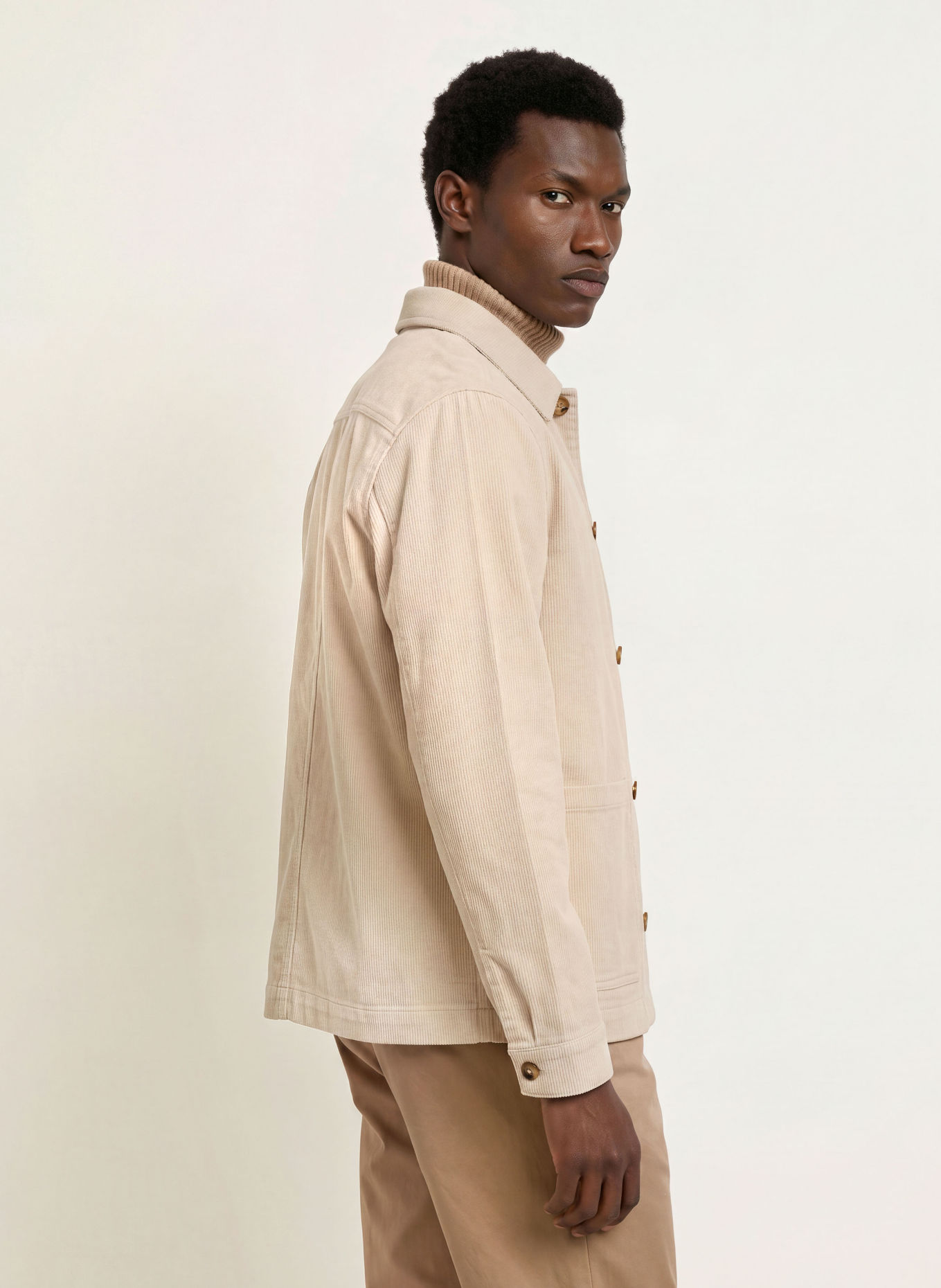 FYNCH-HATTON Cord-Overshirt: BEIGE