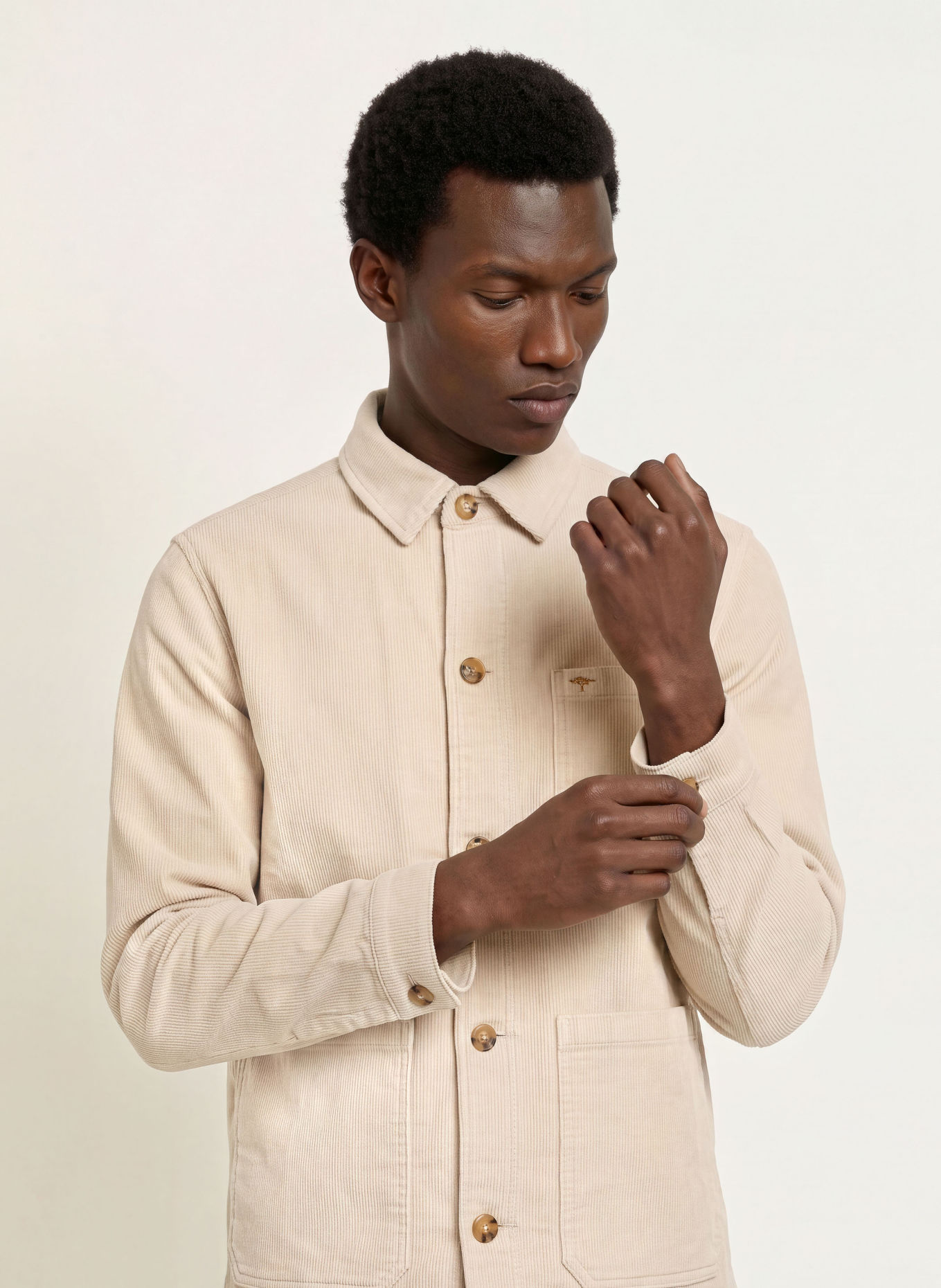 FYNCH-HATTON Cord-Overshirt: BEIGE