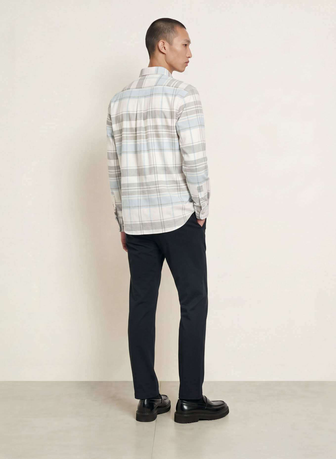 FYNCH-HATTON Corduroy Shirt, Regular Fit: GRAY / ECRU / BLUE GRAY