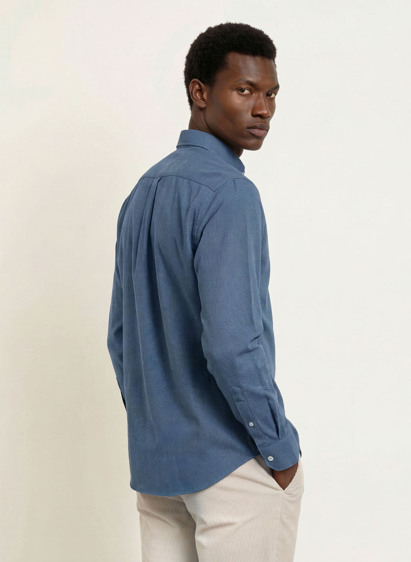 FYNCH-HATTON Flanellhemd Regular Fit: DUNKELBLAU / HELLBLAU