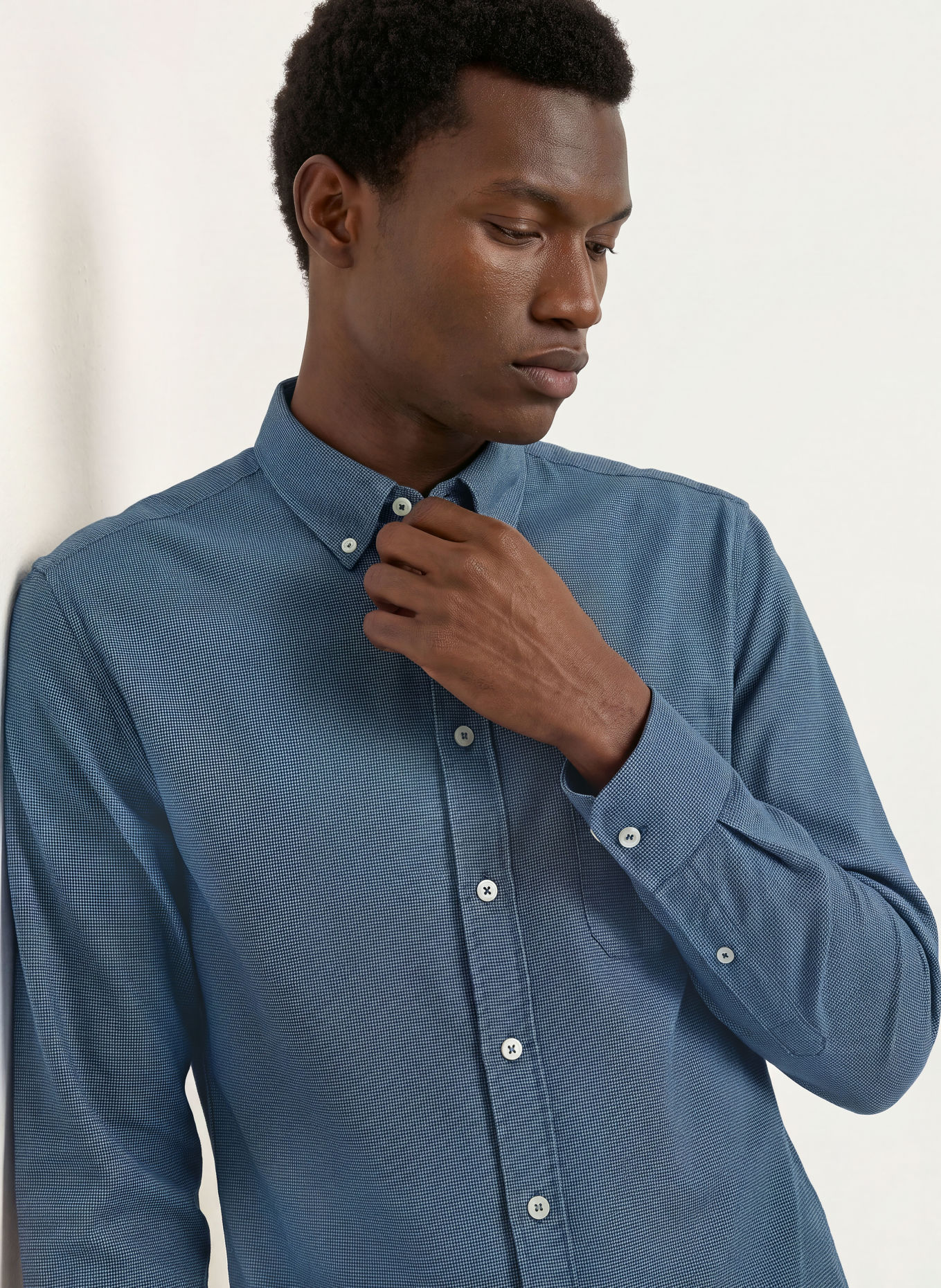FYNCH-HATTON Flanellhemd Regular Fit: DUNKELBLAU / HELLBLAU