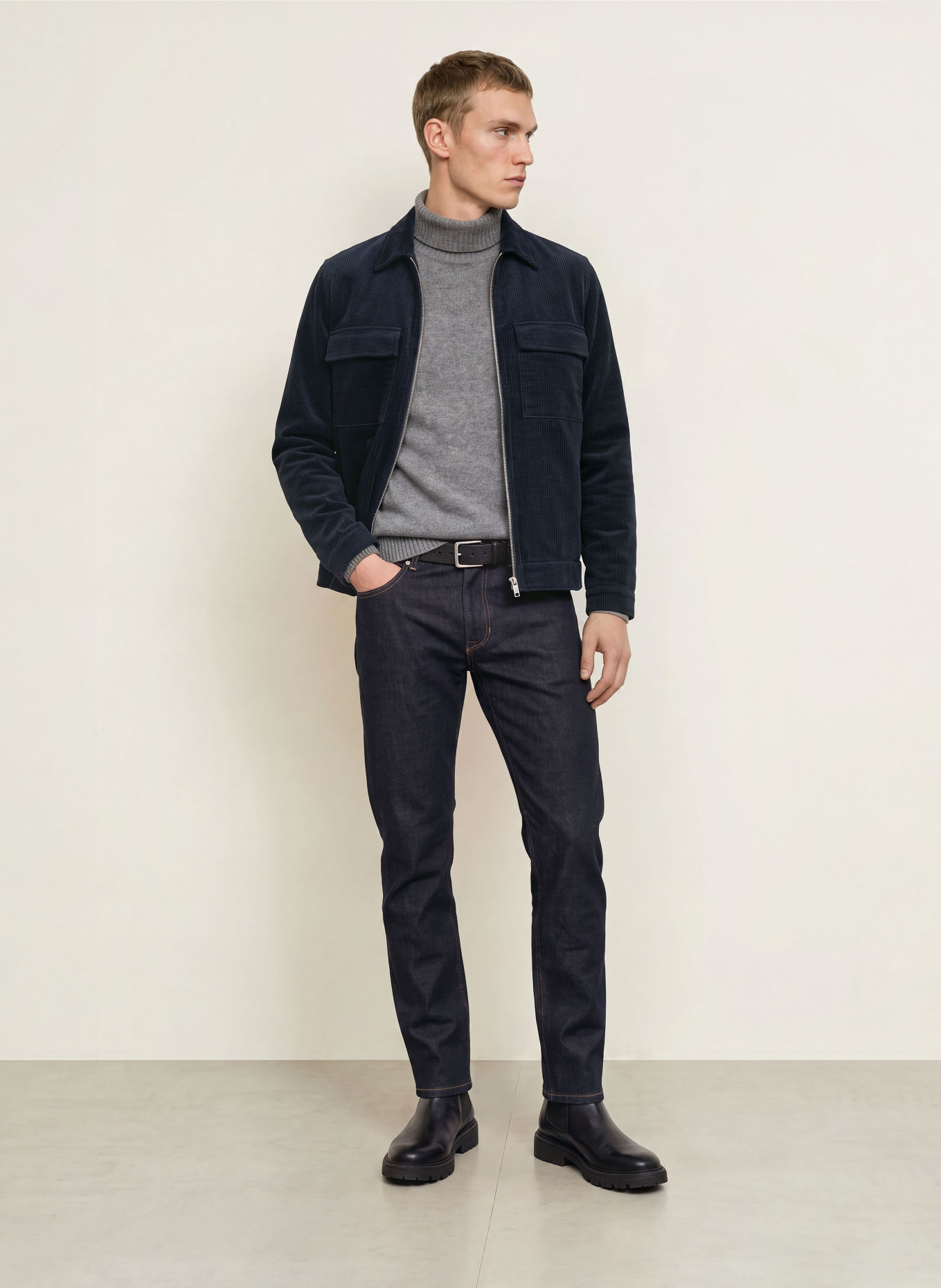 FYNCH-HATTON Rollkragenpullover: GRAU