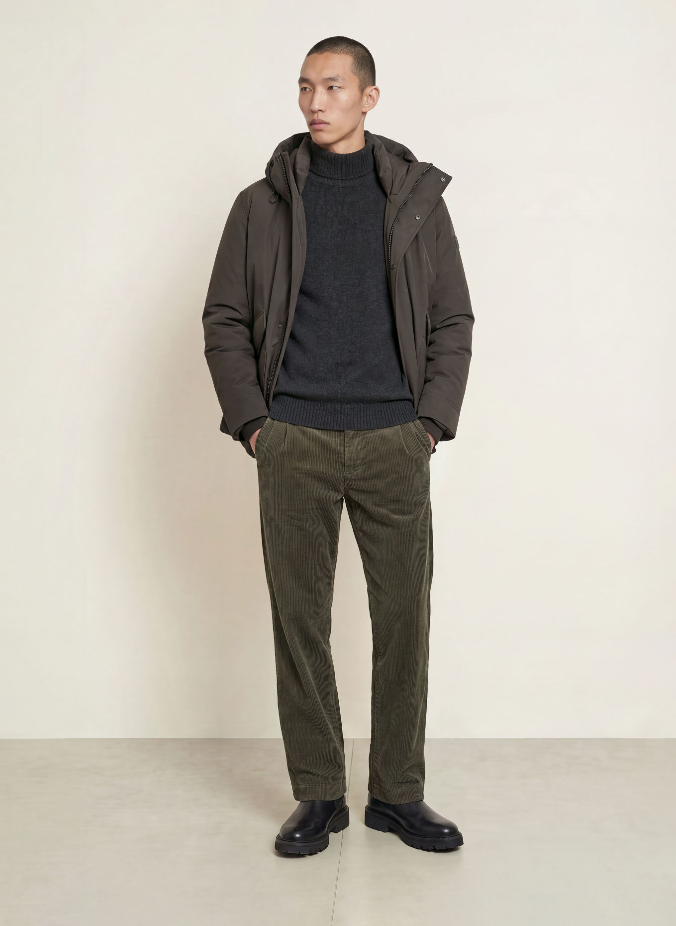 FYNCH-HATTON Rollkragenpullover: DUNKELGRAU