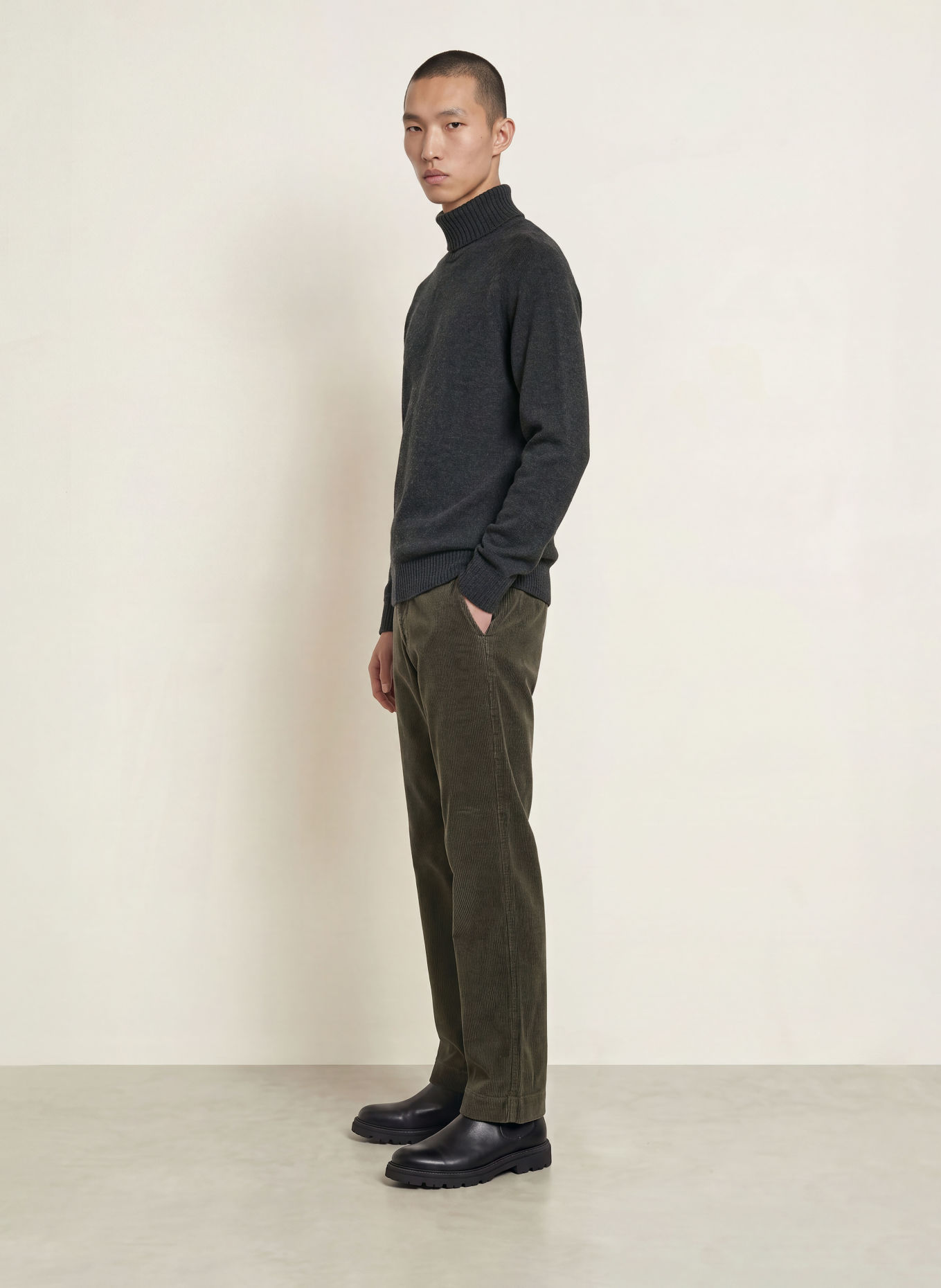 FYNCH-HATTON Rollkragenpullover: DUNKELGRAU