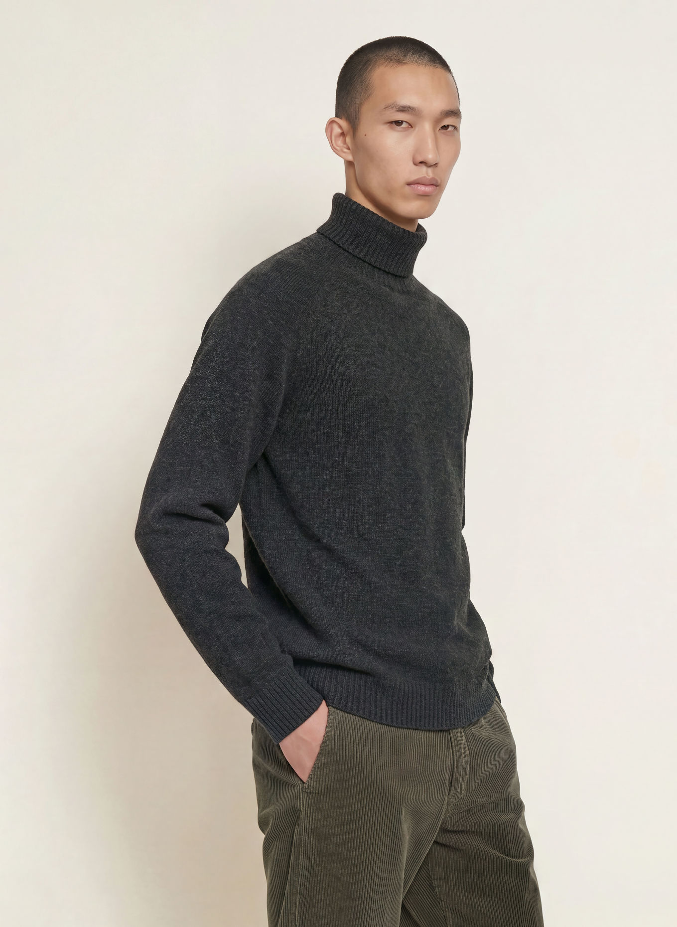 FYNCH-HATTON Rollkragenpullover: DUNKELGRAU