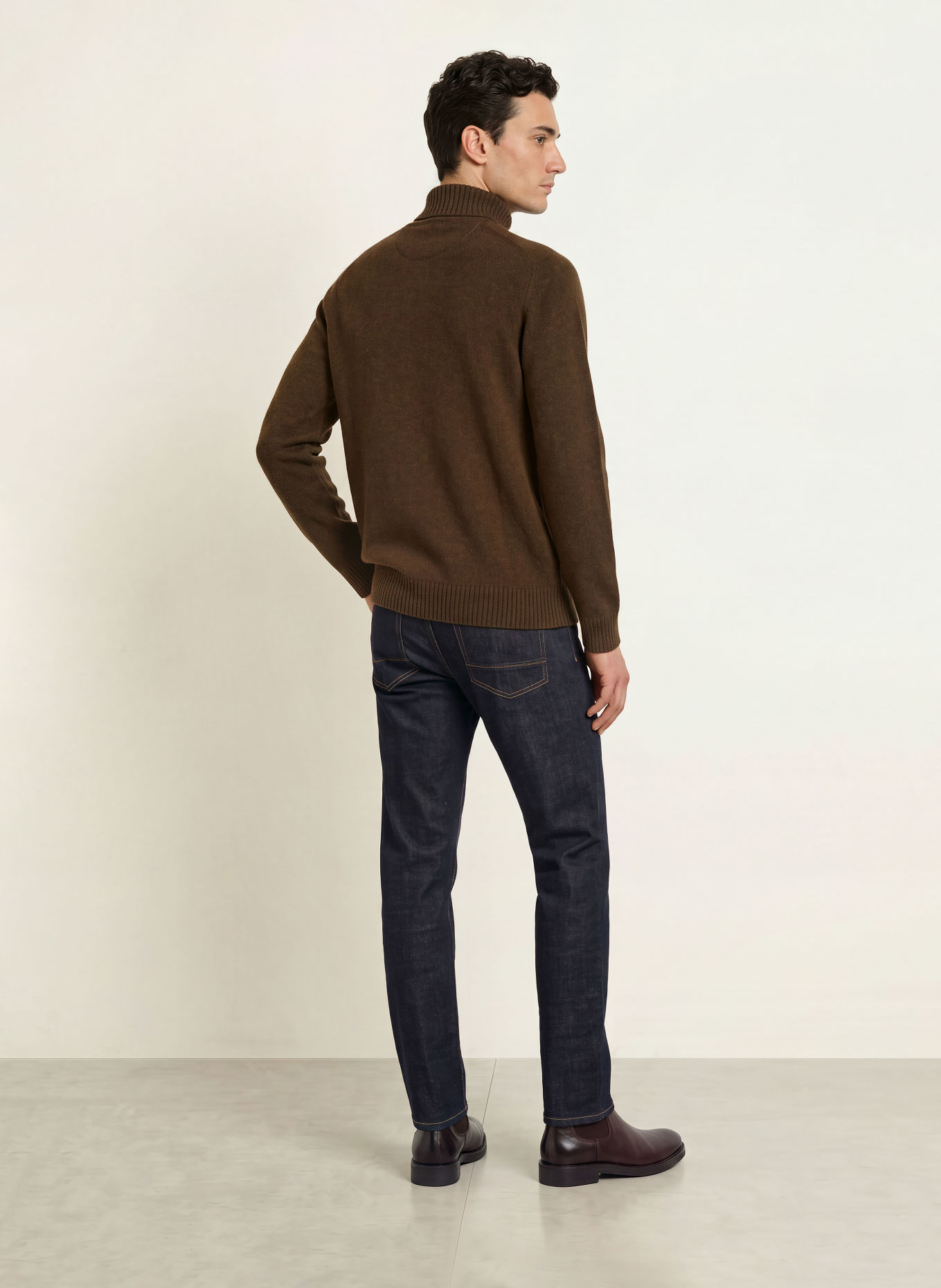 FYNCH-HATTON Rollkragenpullover: DUNKELBRAUN