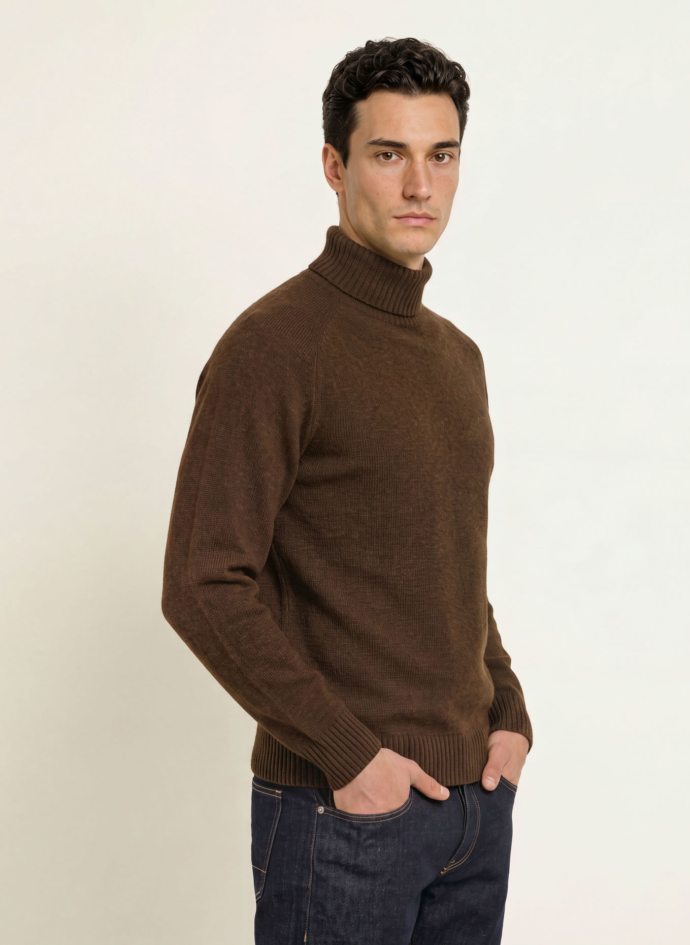 FYNCH-HATTON Rollkragenpullover: DUNKELBRAUN