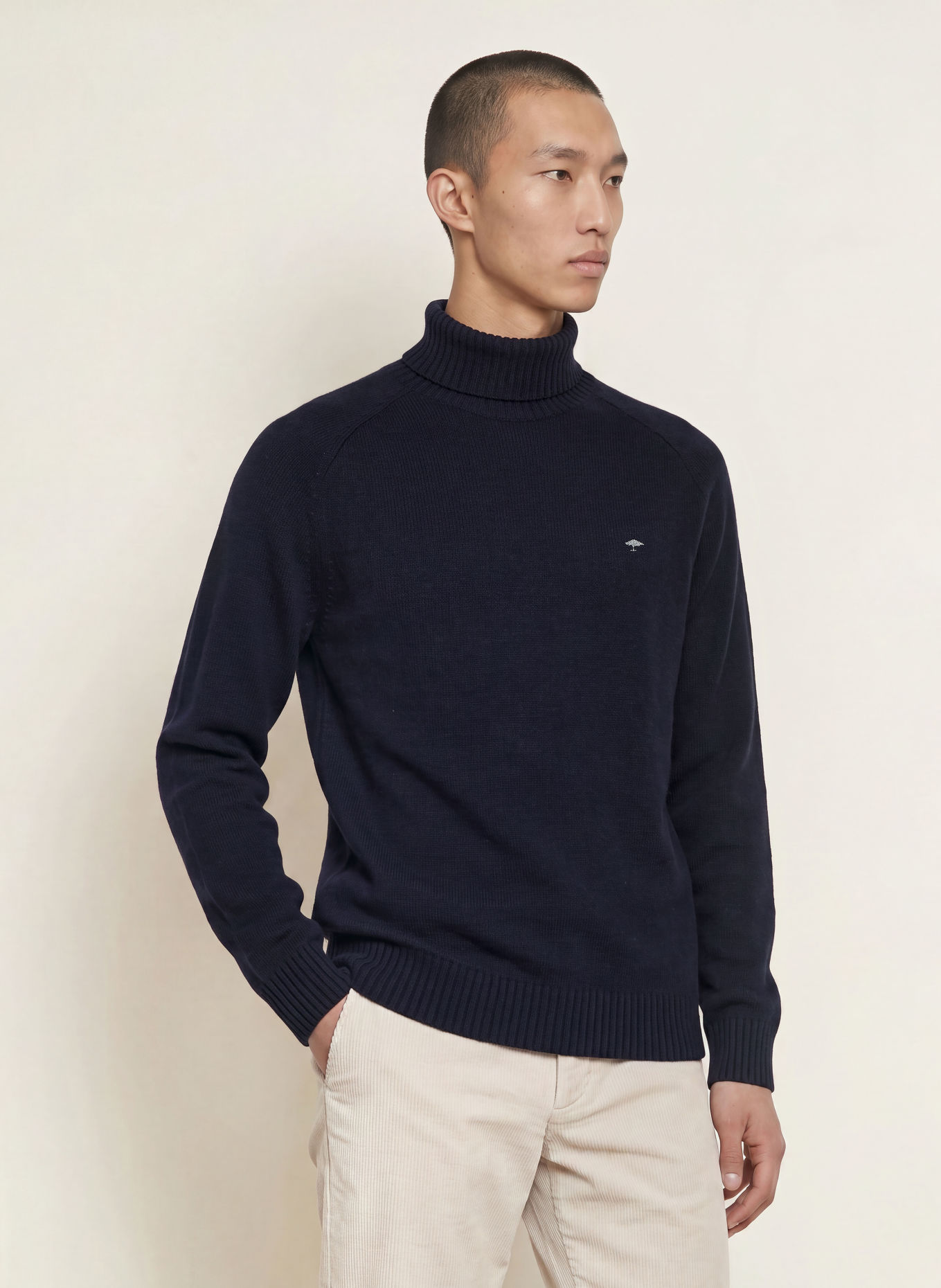 FYNCH-HATTON Rollkragenpullover: DUNKELBLAU