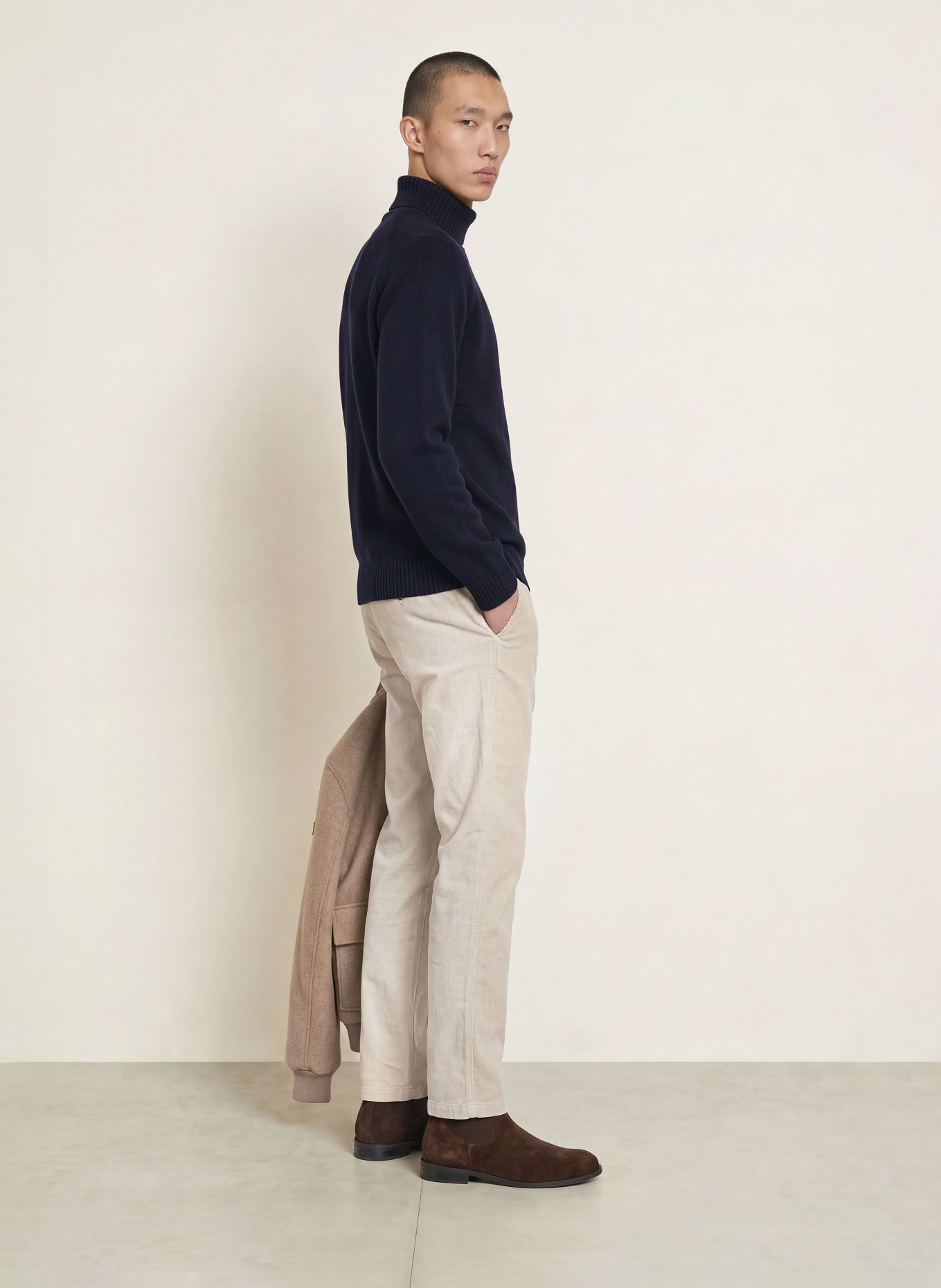 FYNCH-HATTON Rollkragenpullover: DUNKELBLAU