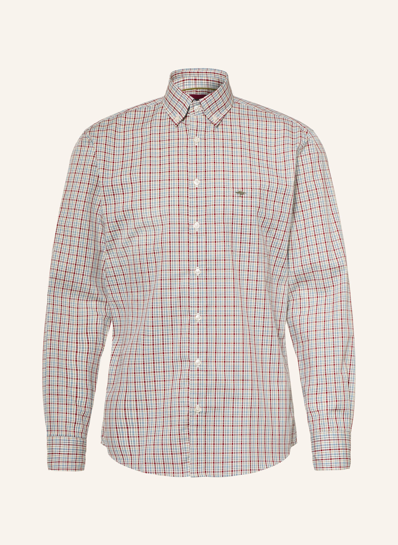 FYNCH-HATTON Koszula o kroju Regular Fit: KREMOWY / CIEMNOCZERWONY / JASNONIEBIESKI