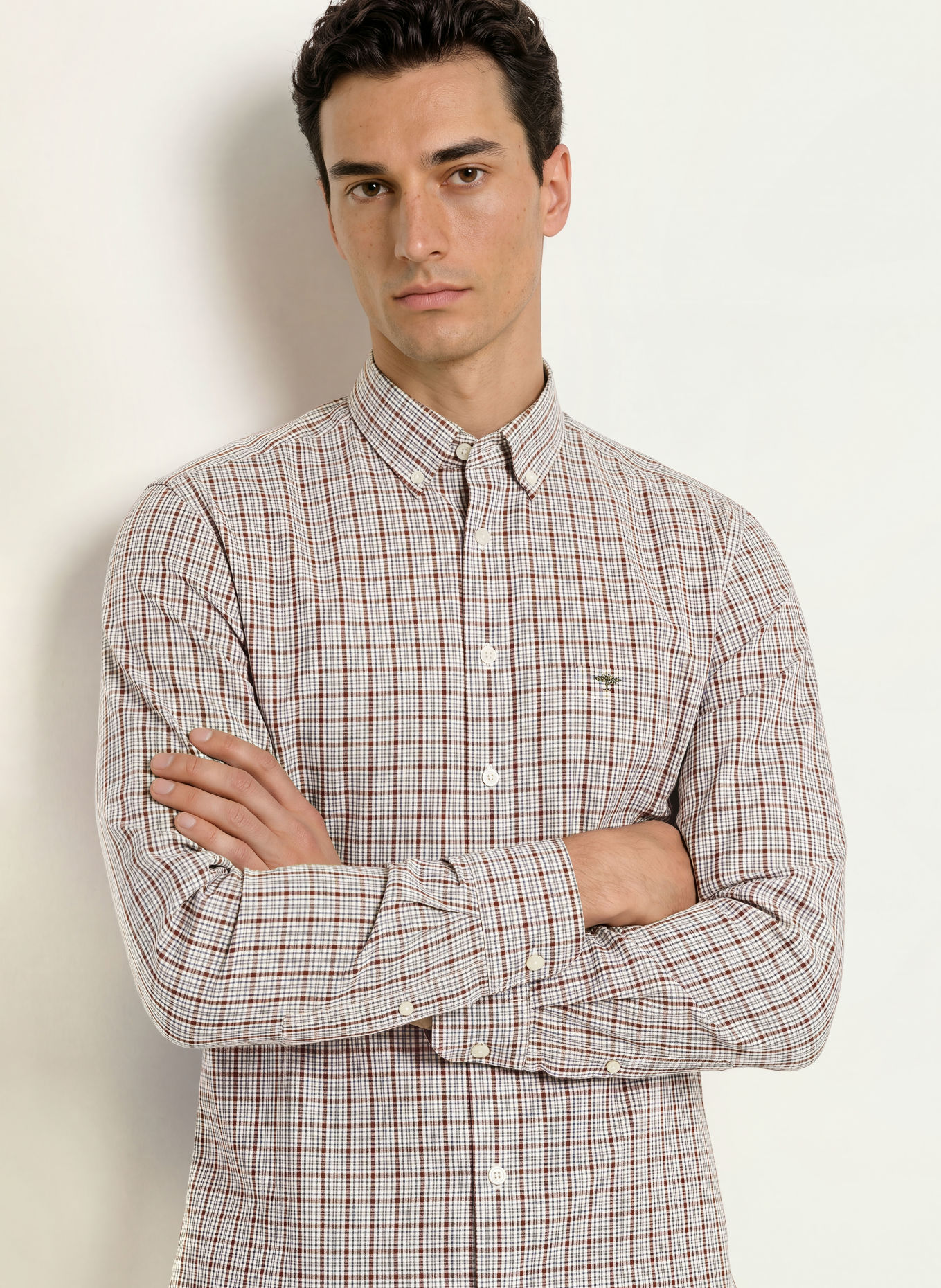 FYNCH-HATTON Koszula o kroju Regular Fit: KREMOWY / CIEMNOCZERWONY / JASNONIEBIESKI