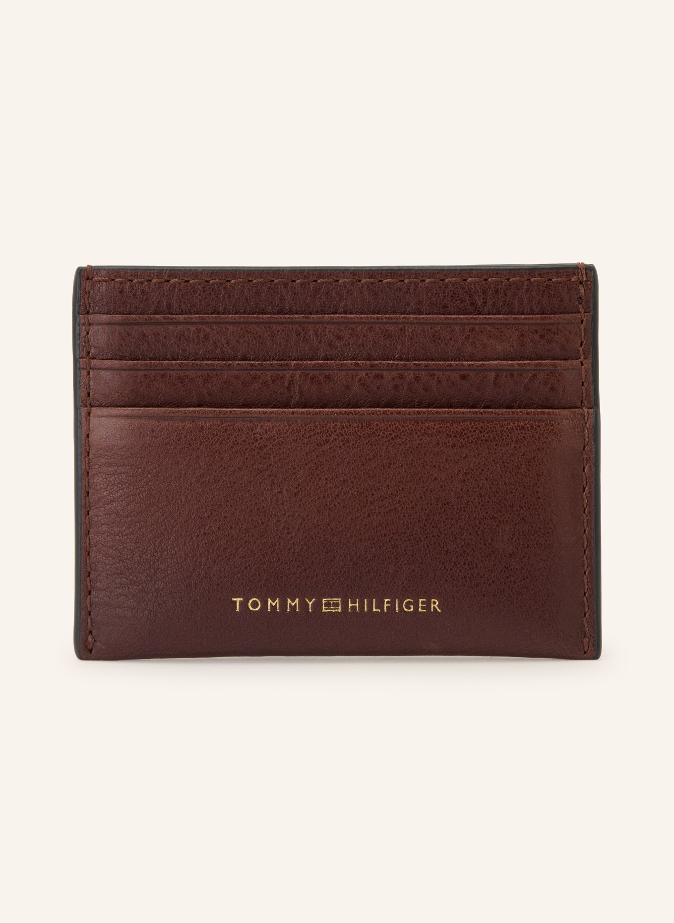 TOMMY HILFIGER Pouzdro na karty: TMAVĚ HNĚDÁ