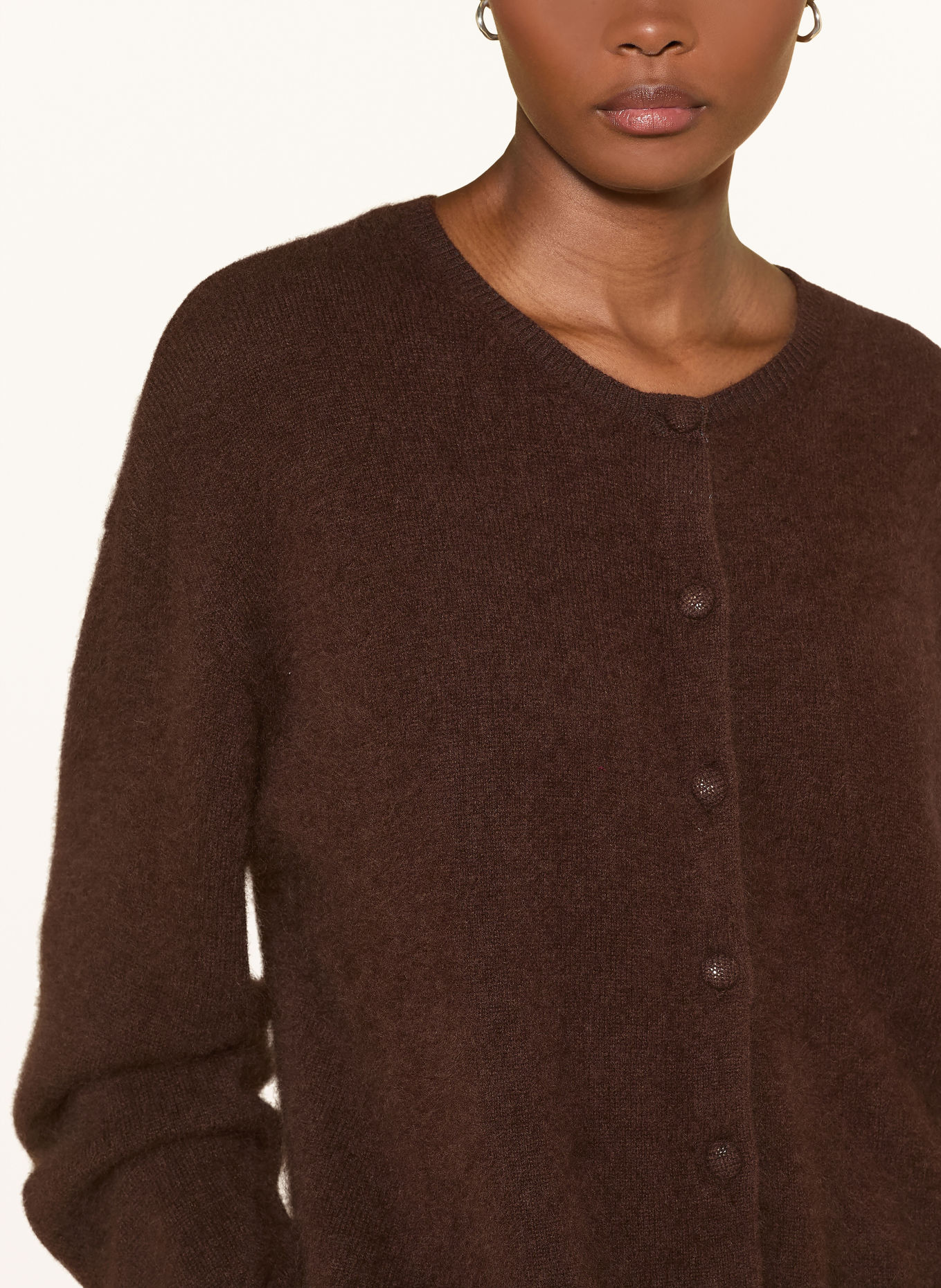 RIANI Strickjacke mit Merinowolle: DUNKELBRAUN