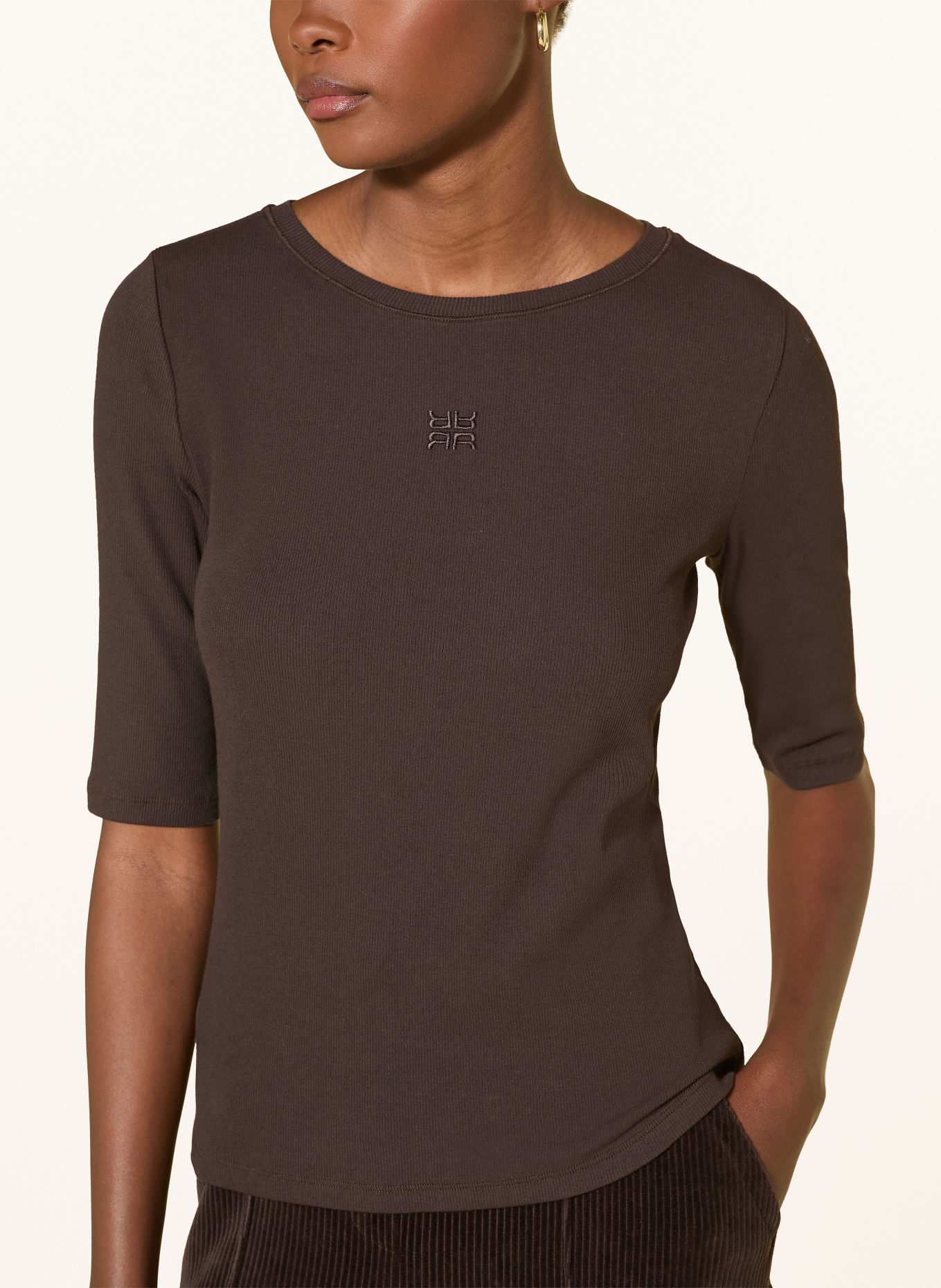 RIANI T-shirt: DARK BROWN