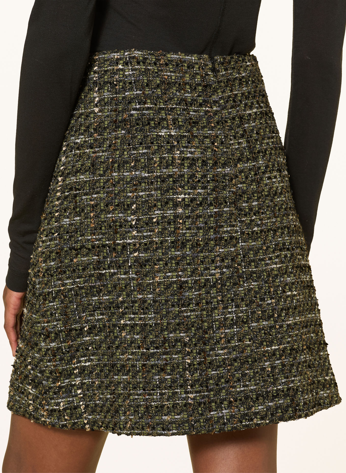 RIANI Bouclé-rok: OLIJF / CAMEL / ZWART