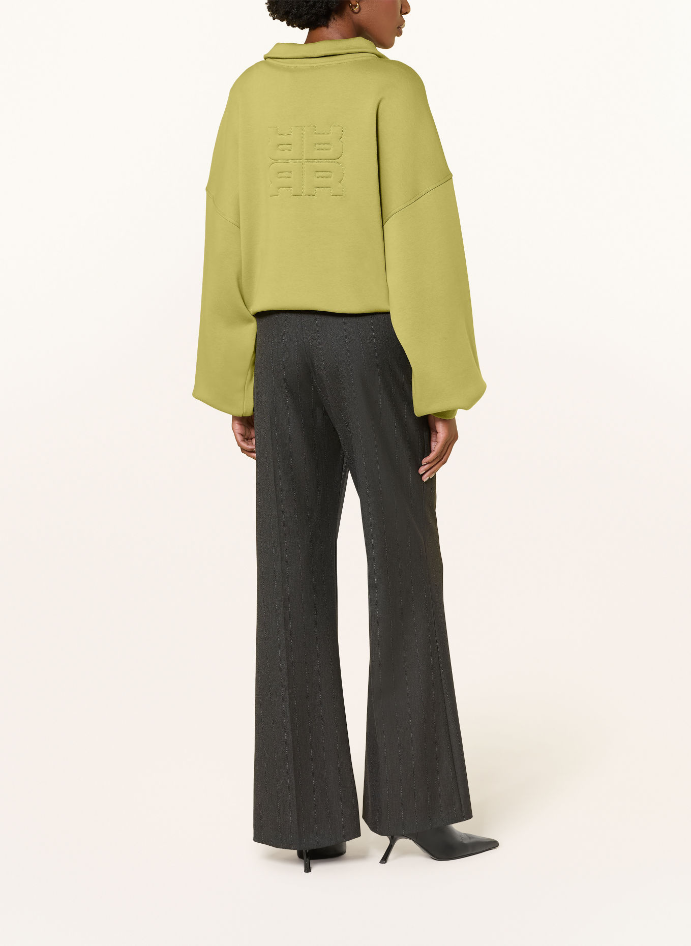 RIANI Half-zip sweatshirt: LIGHT GREEN