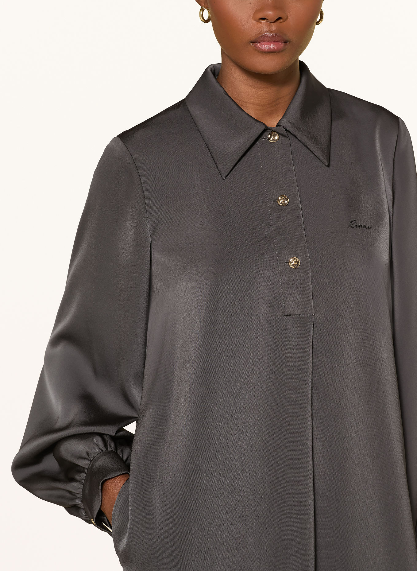 RIANI Satin dress: GRAY
