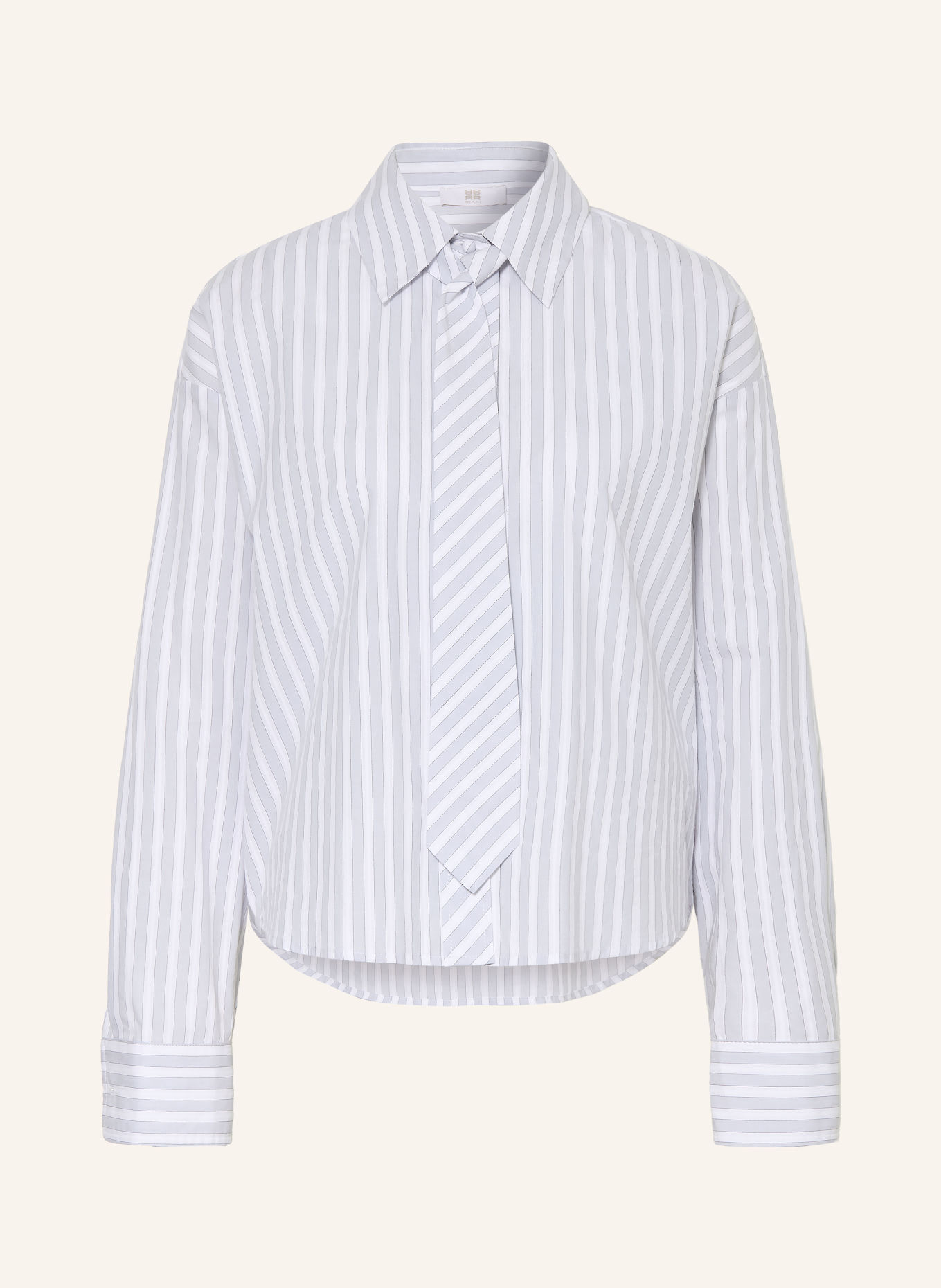 RIANI Overhemdblouse met afneembare strik: BLAUWGRIJS / WIT