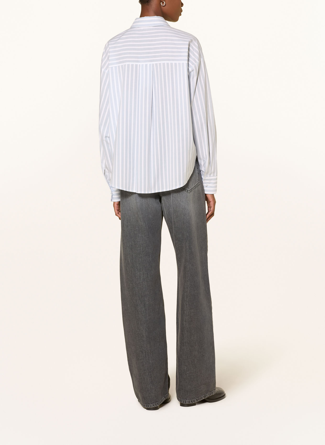 RIANI Overhemdblouse met afneembare strik: BLAUWGRIJS / WIT