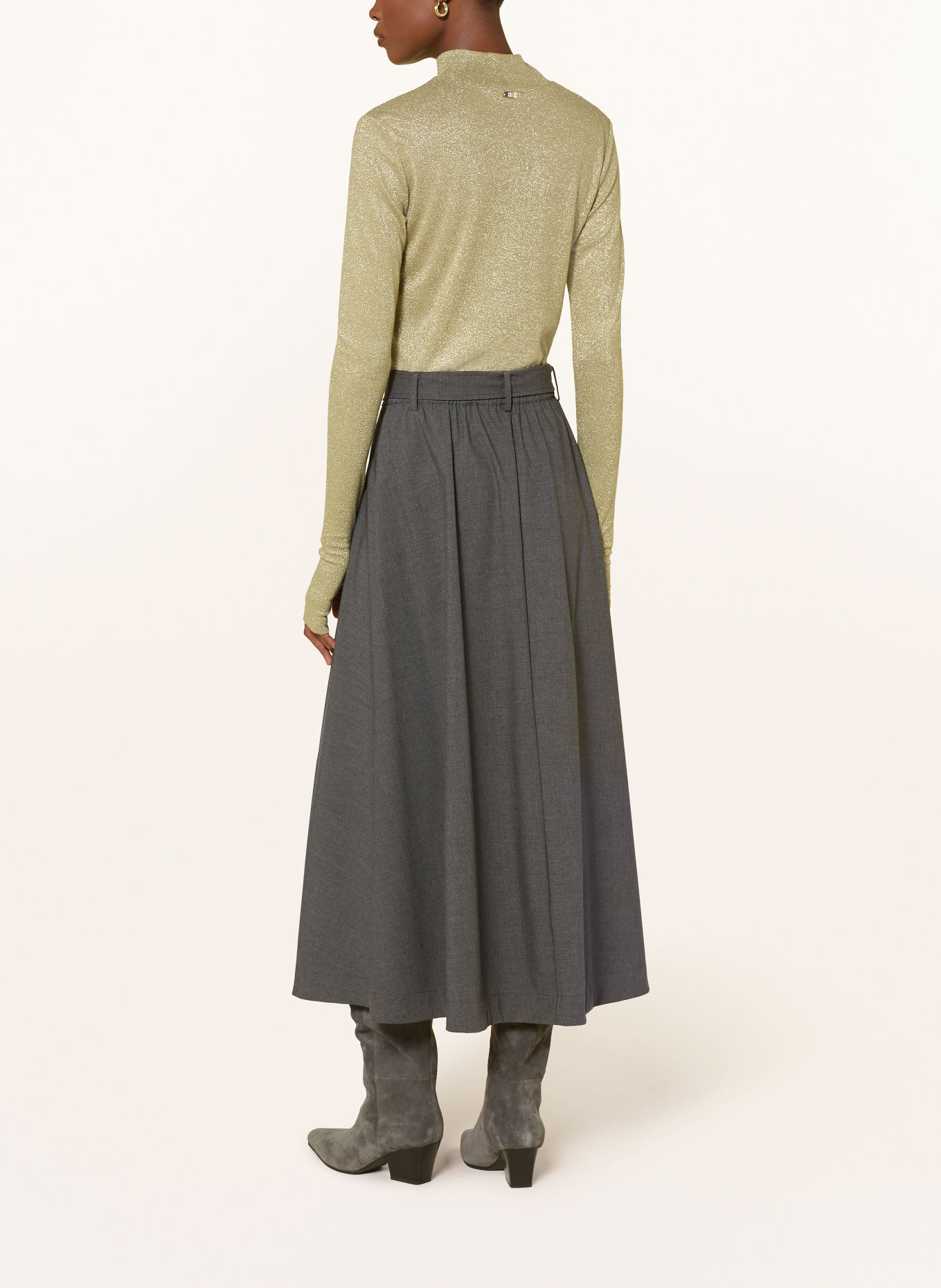 RIANI Long-sleeve shirt with glitter yarn: GOLD