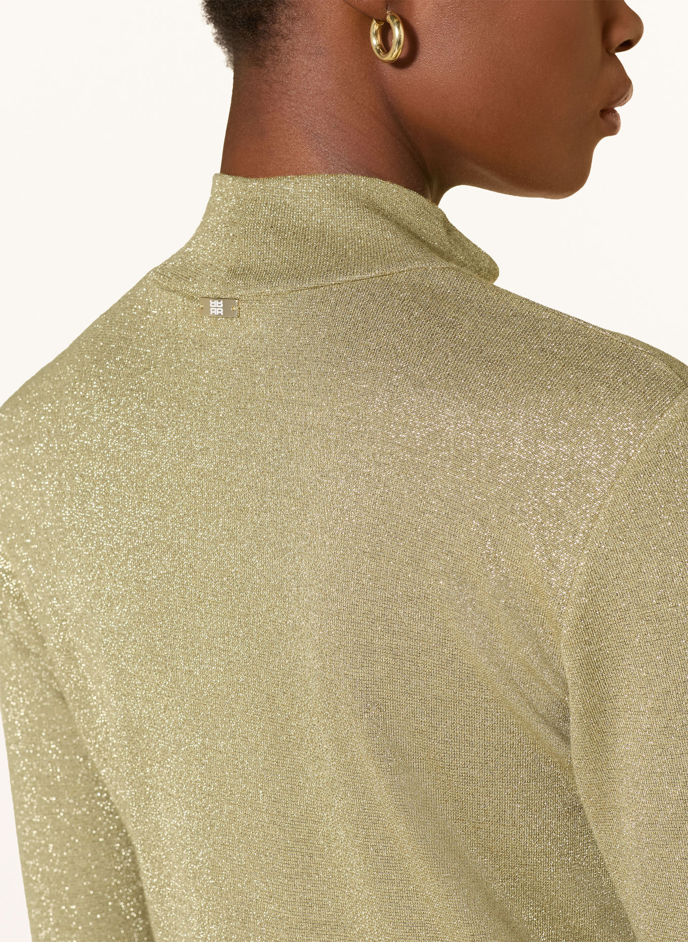 RIANI Long-sleeve shirt with glitter yarn: GOLD