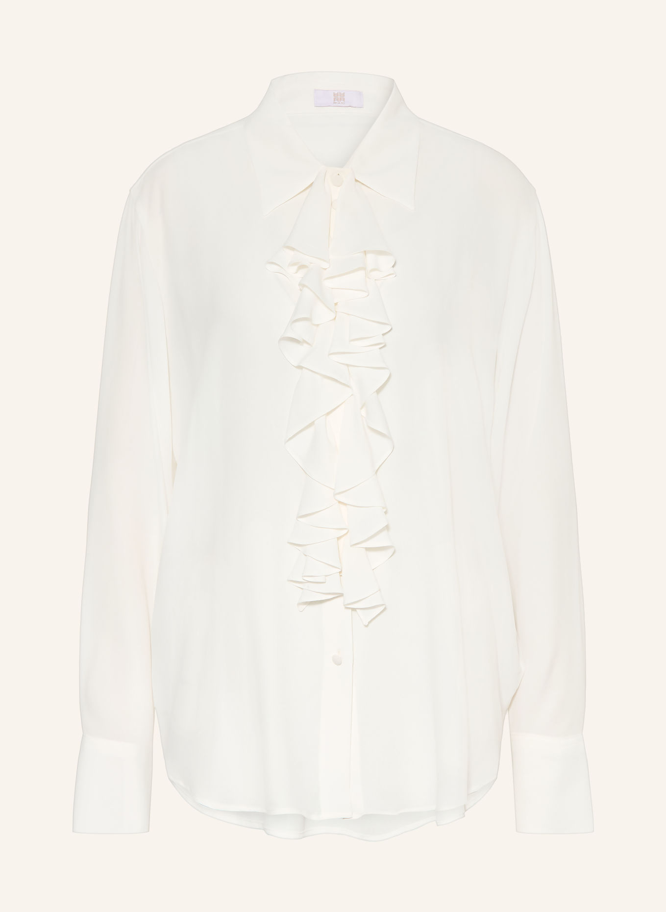 RIANI Hemdbluse mit Seide und Volants: WEISS