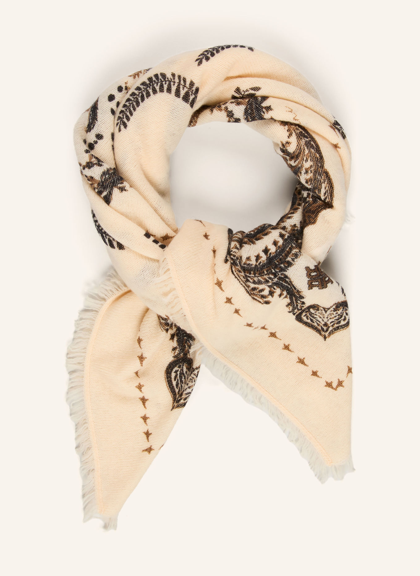 RIANI Scarf: CREAM / BROWN / BLACK