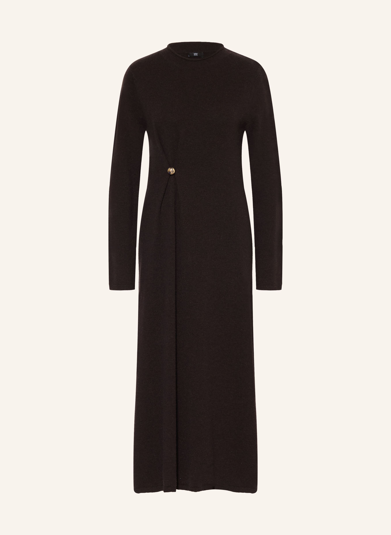 RIANI Knit dress made with merino wool and cashmere: DARK BROWN