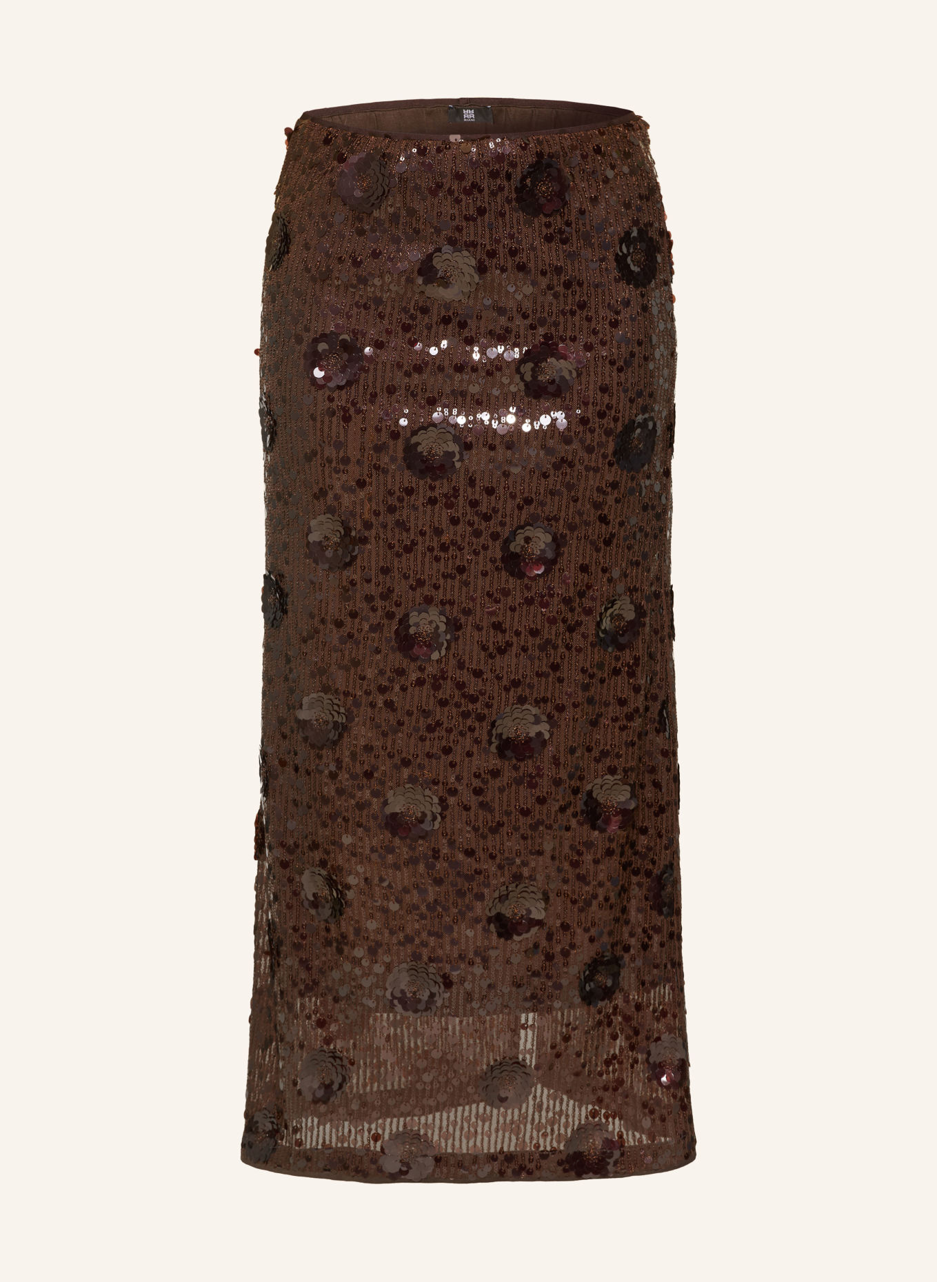 RIANI Rok met pailletten: MARRON FONCÉ