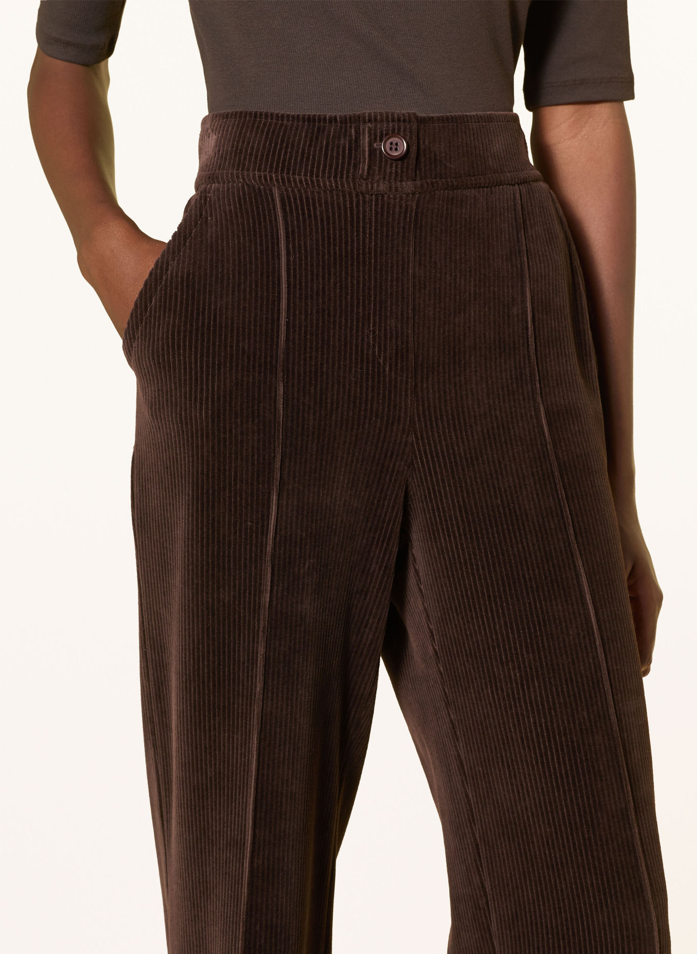 RIANI Marlenehose aus Cord: DUNKELBRAUN